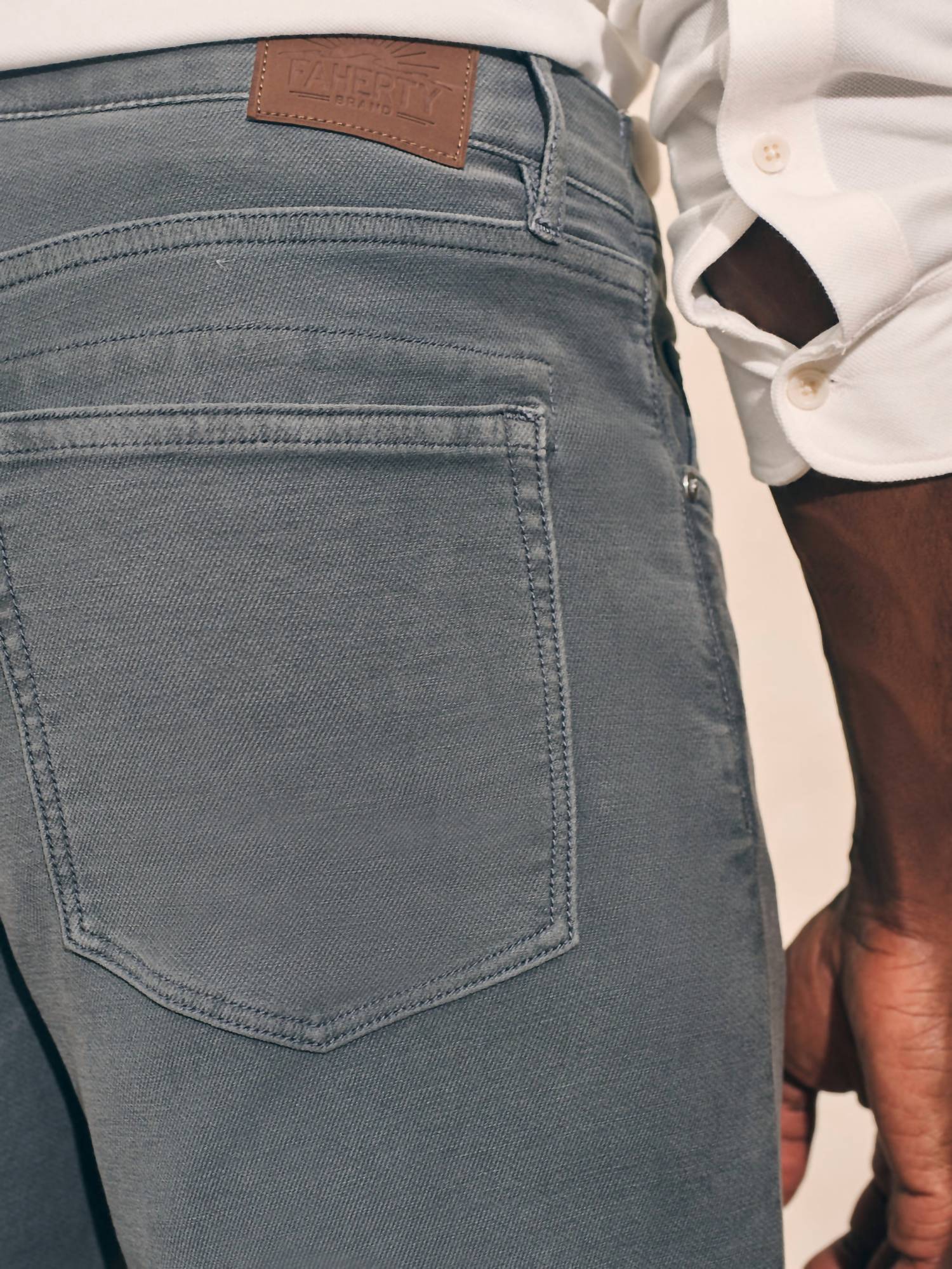 Stretch Terry 5-Pocket Pants In Slate - Image 5