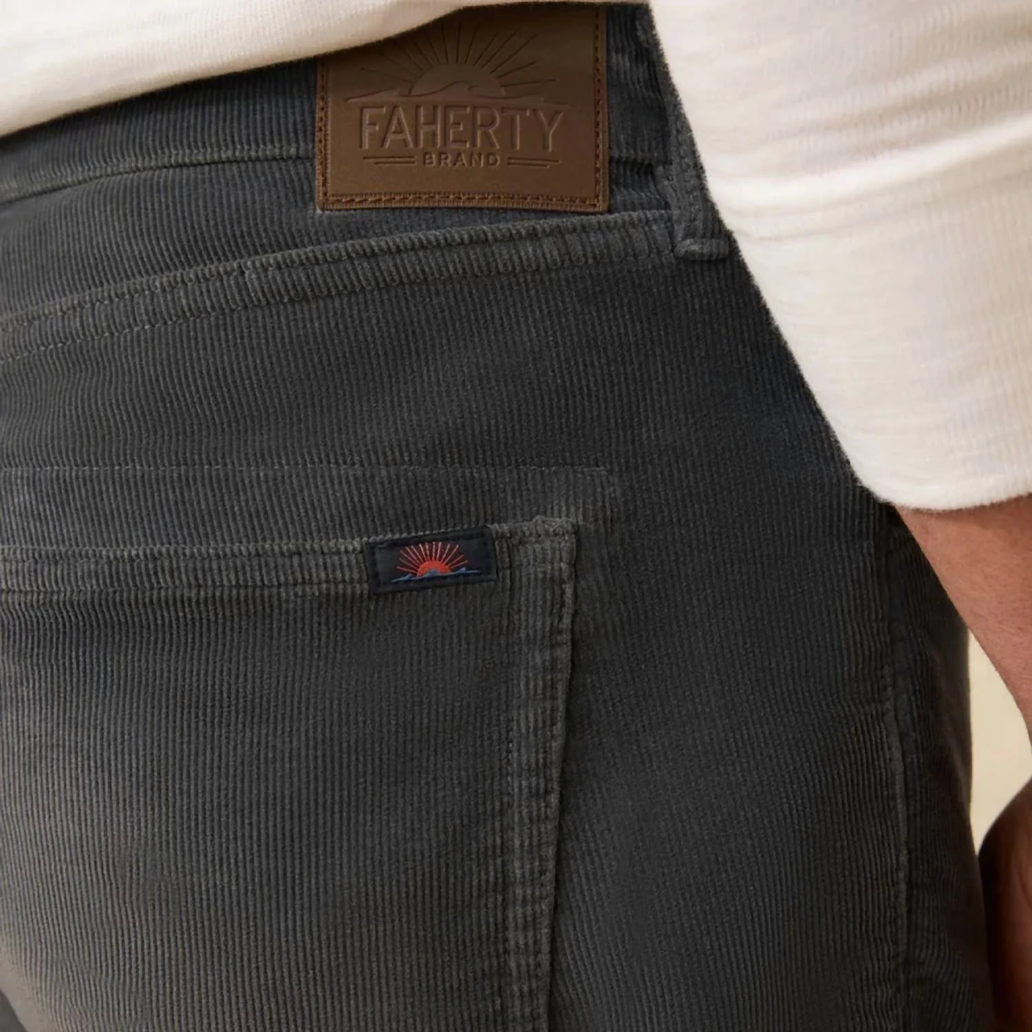 Stretch Terry Corduroy 5-Pocket Pant - 32" In Steel River - Image 3