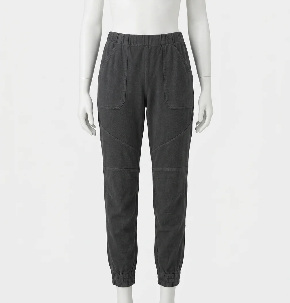 Stretch Twill Cargo Jogger Pants In Black