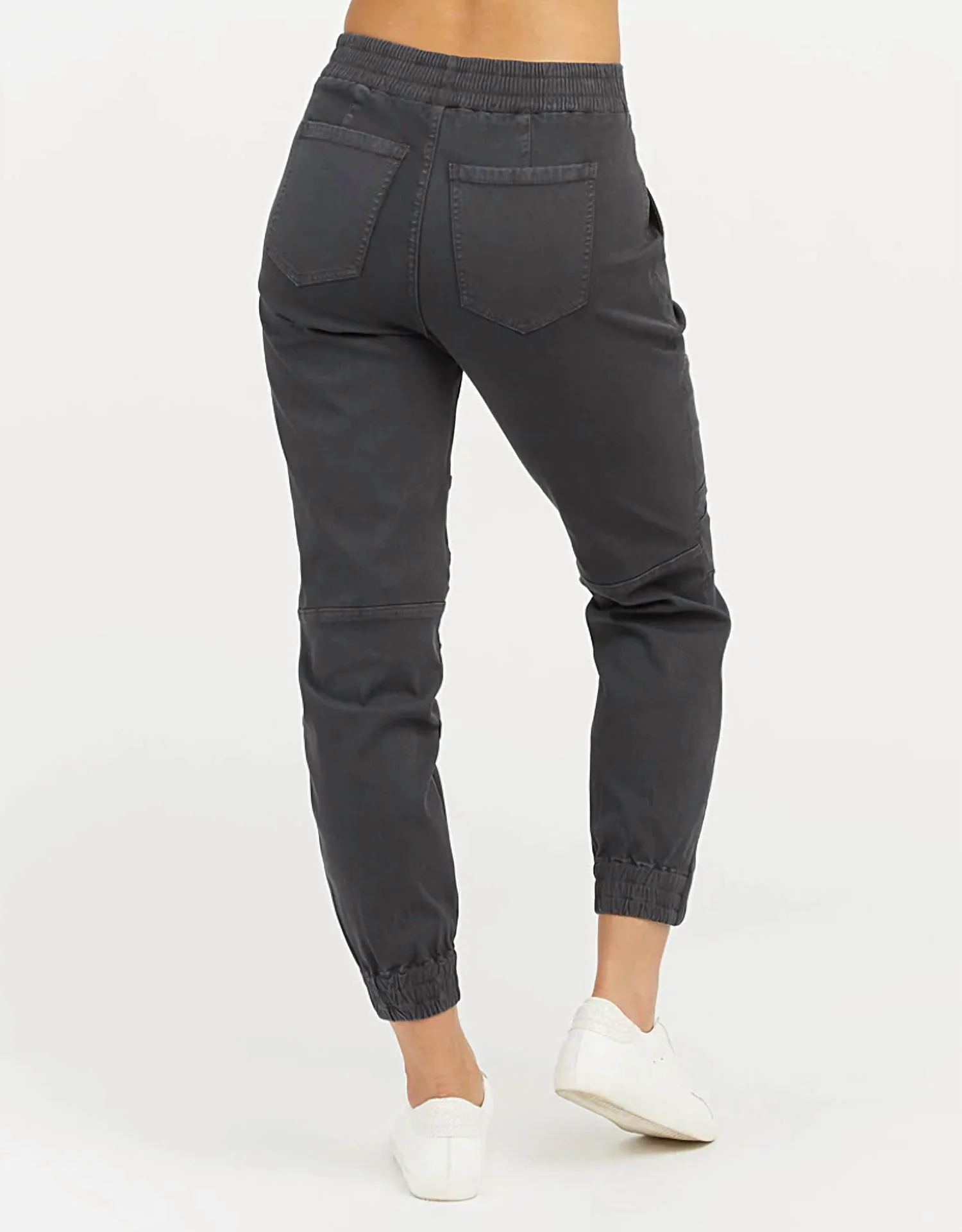 Stretch Twill Cargo Jogger Pants In Black - Image 2