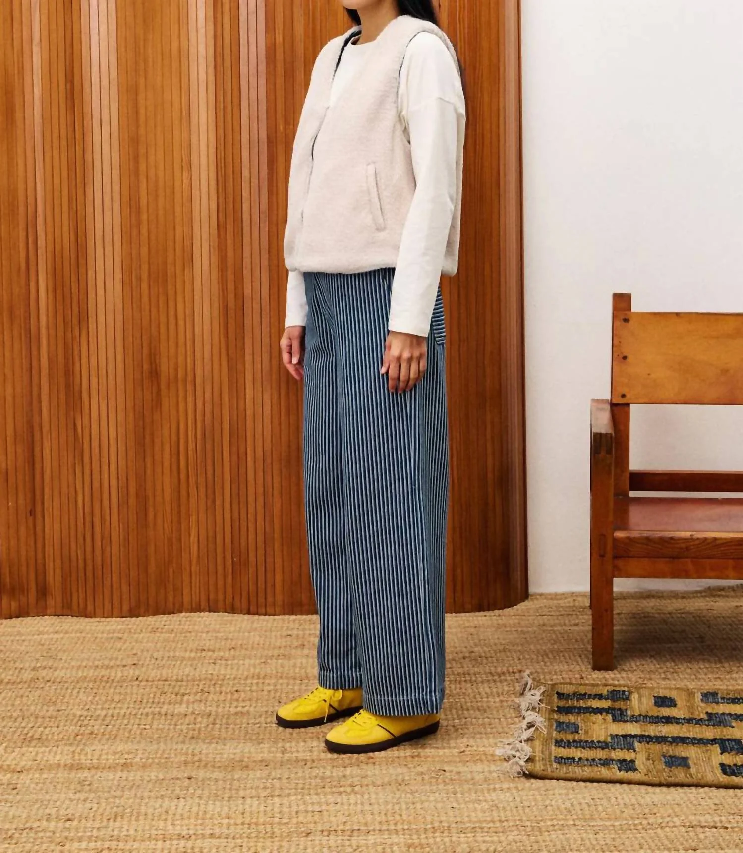 Stripe Bleuet Pants In Blue And White - Image 3