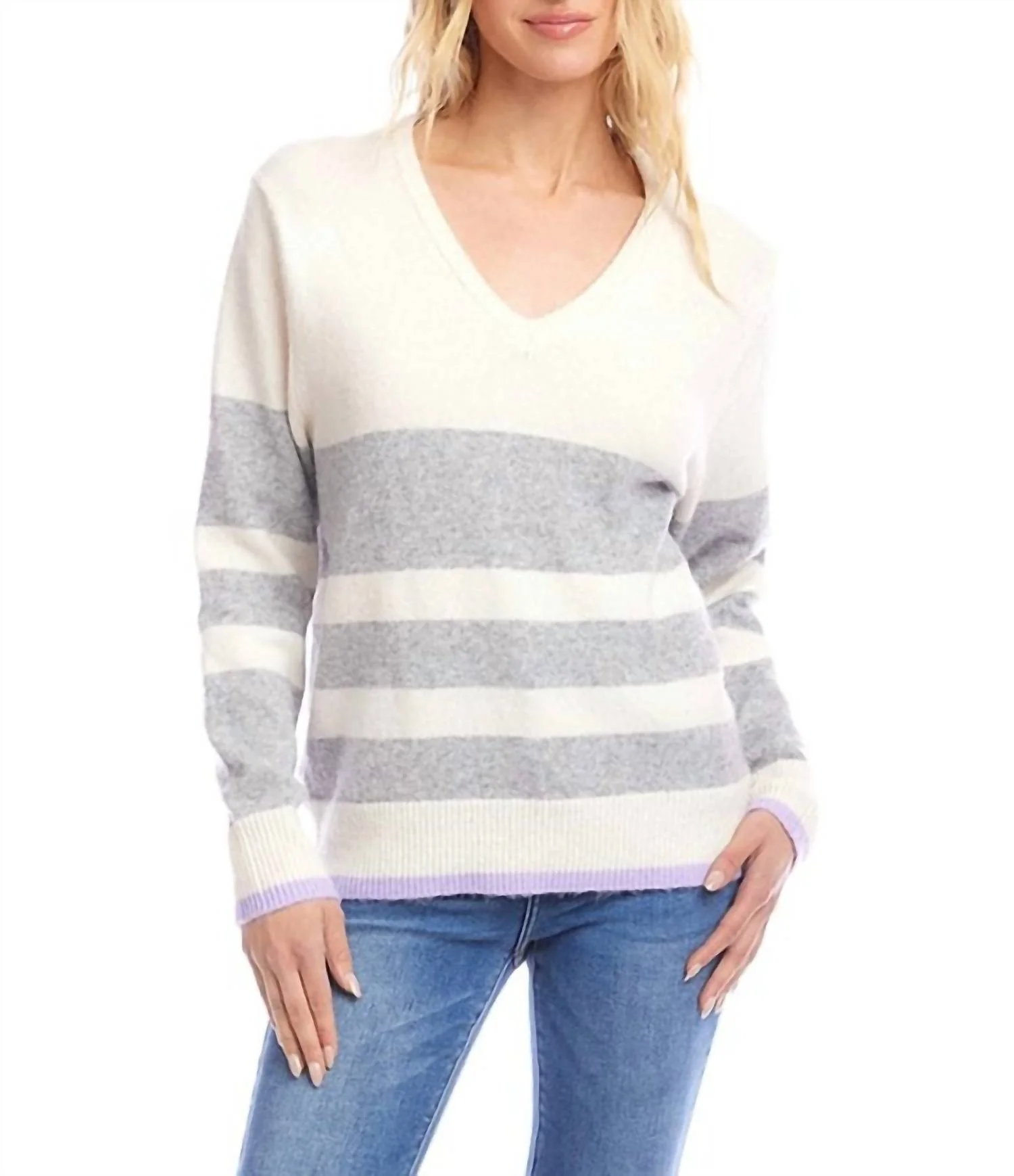 Stripe V-Neck Sweater