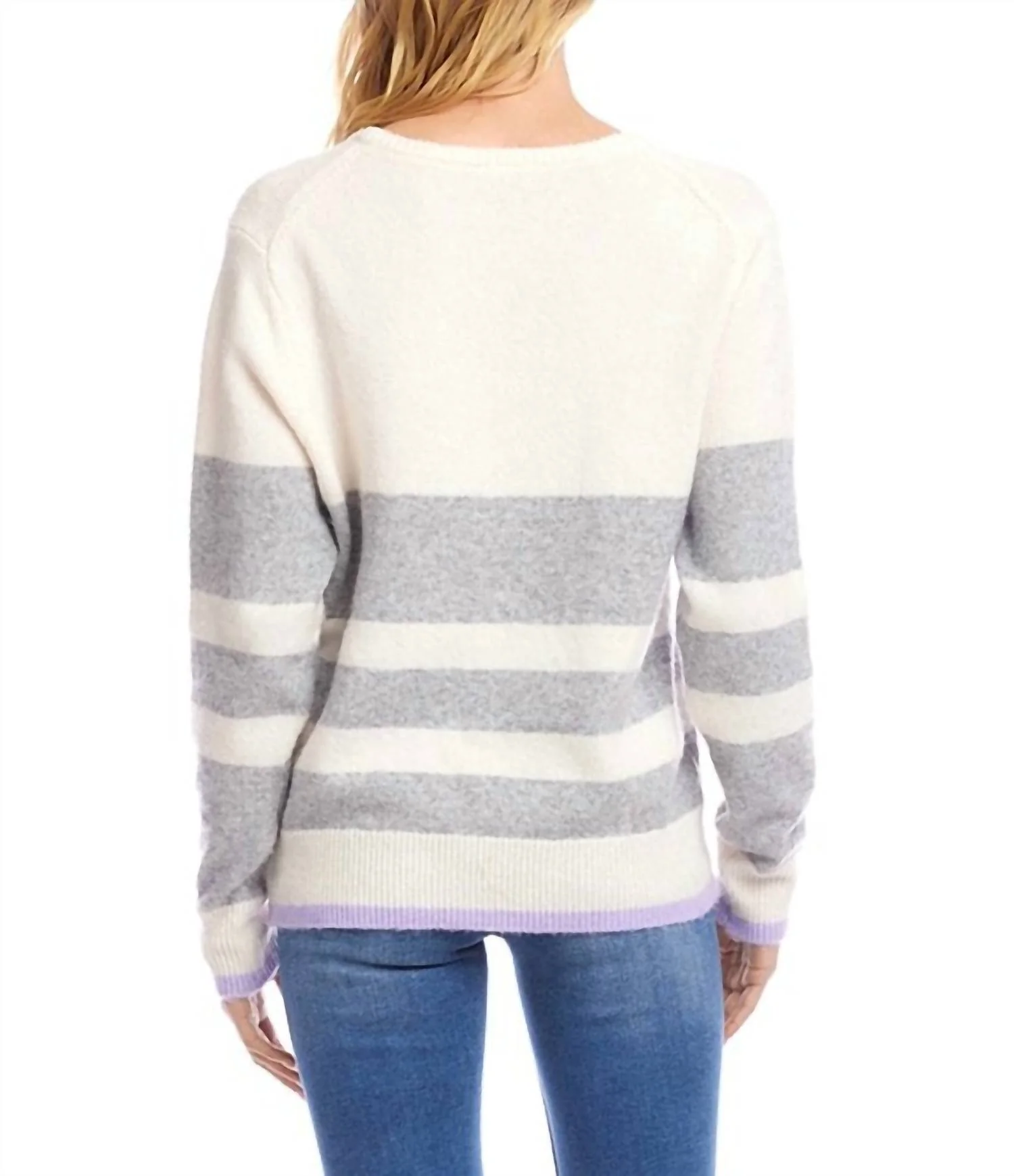 Stripe V-Neck Sweater - Image 3