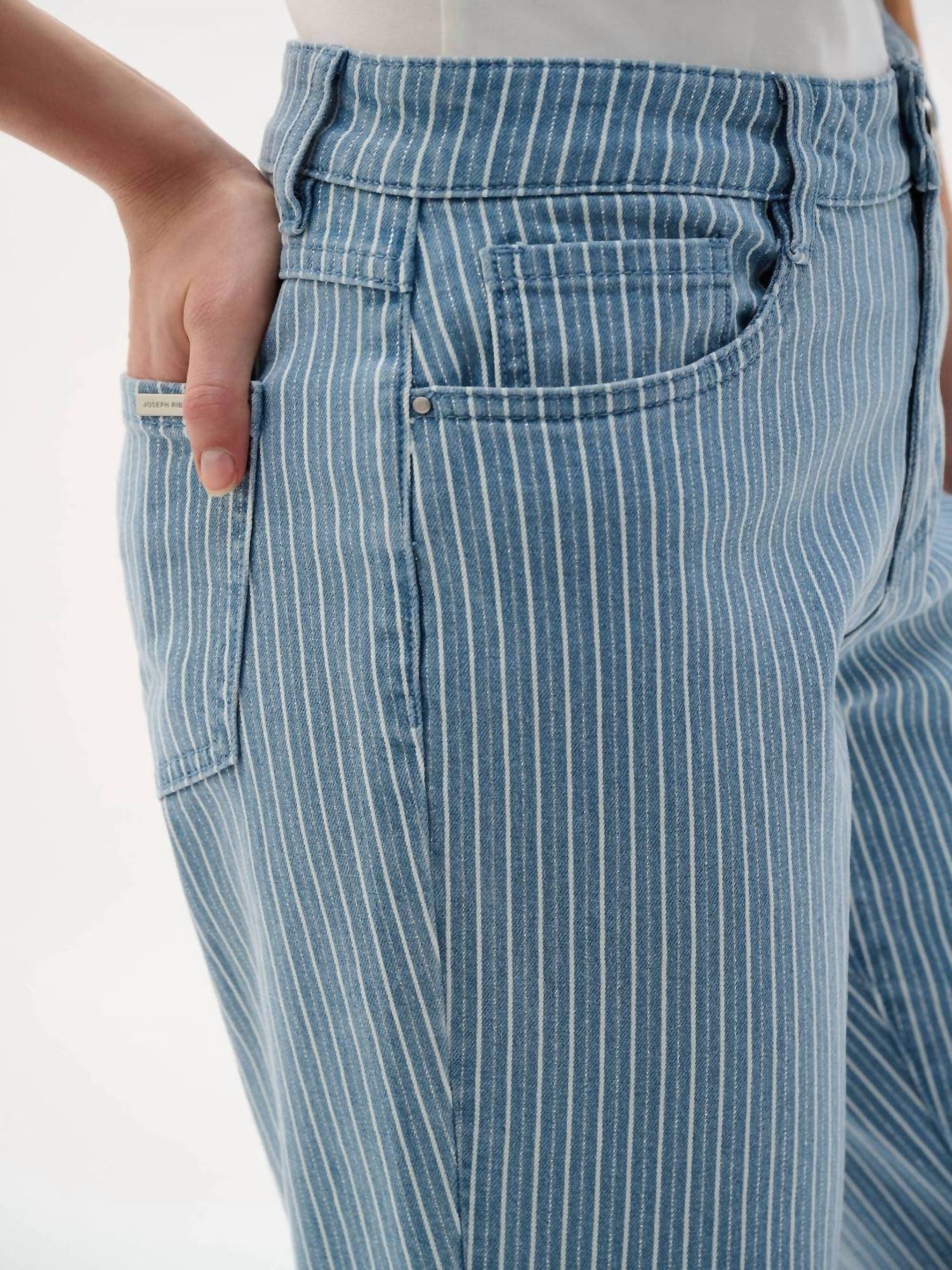 Stripes Flare Jeans In Blue/white - Image 2