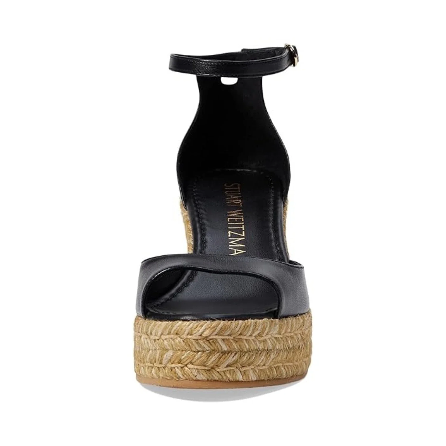 Stuart Weitzman Nudistia Sandals Women Black Wedge Heel Espadrille HTAT1050 - Image 5