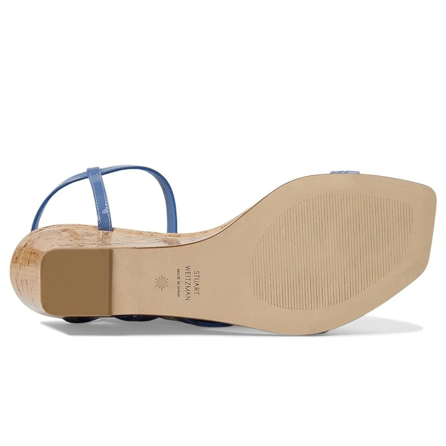 Stuart Weitzman Oasis 50 Sandals Womens Blue Square Toe Wedge Heel HTAT1047 - Image 3