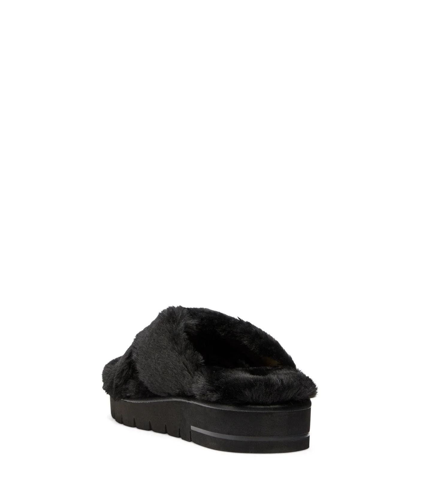Stuart Weitzman Roza Lift Sandals Womens B Black Faux Shearling Slide RHS4049 - Image 3