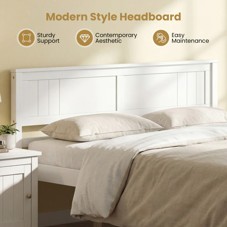 Sturdy Wooden Bed Frame with Headboard and Slat Support - Image 6
