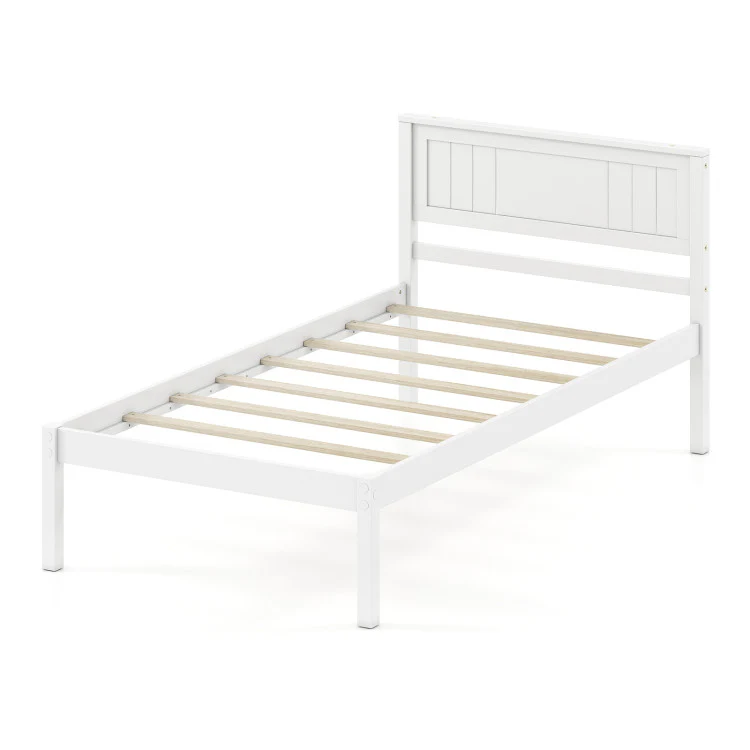 Sturdy Wooden Bed Frame with Headboard and Slat Support - Image 8