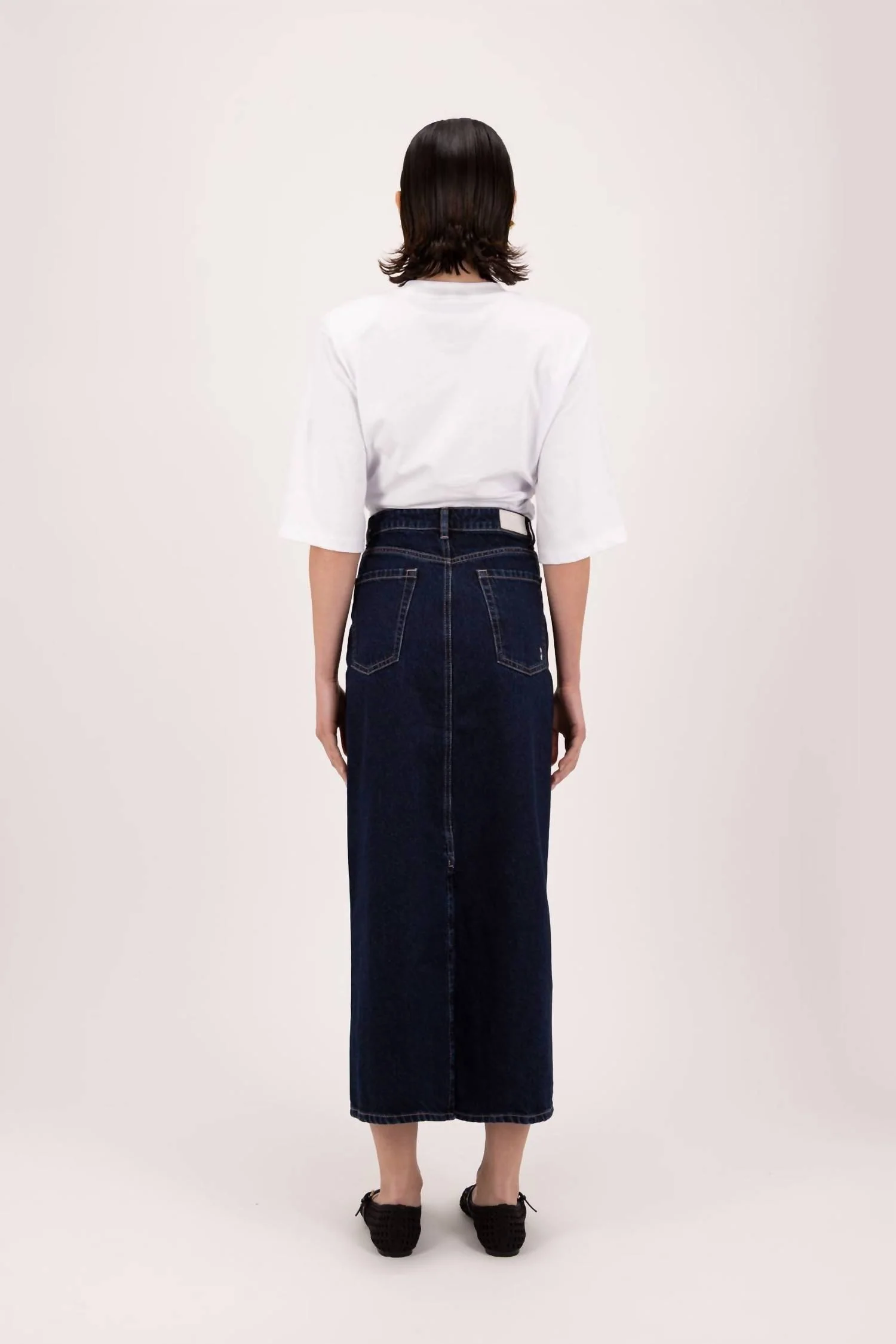 Suki Midi Denim Skirt In Deep Blue - Image 2