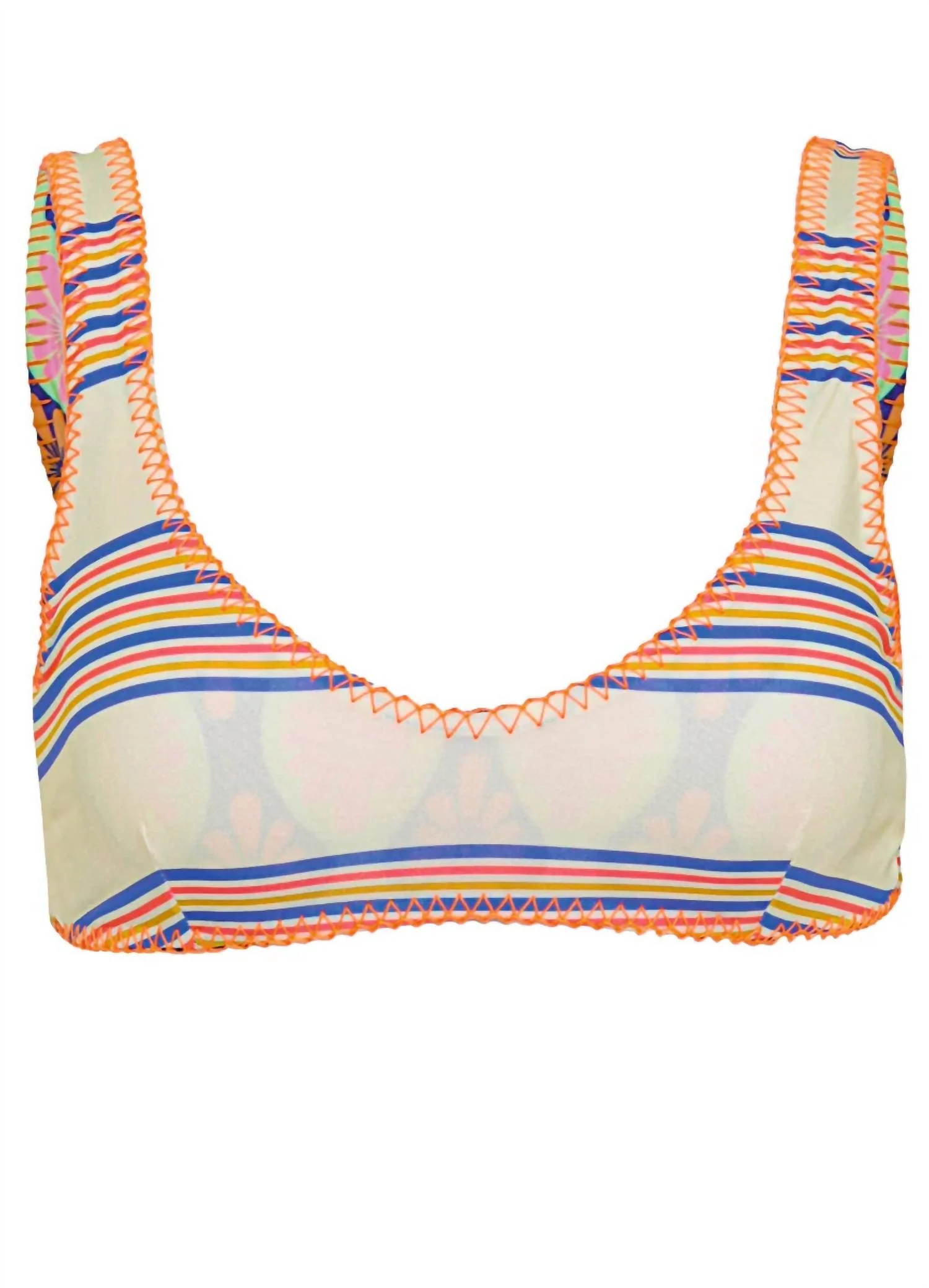 Sunquest Classic Bralette Bikini Top In Stamped Blooms - Image 5