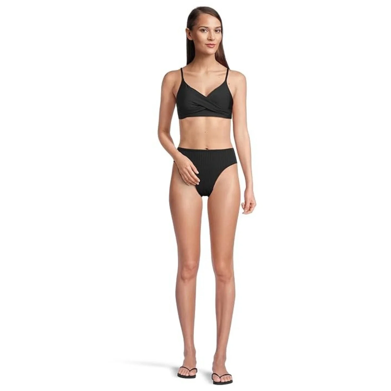 Sunsets Lyla Bralette Top Women's Black Stretch Tie Back Swimwear DDR2230 - Image 2