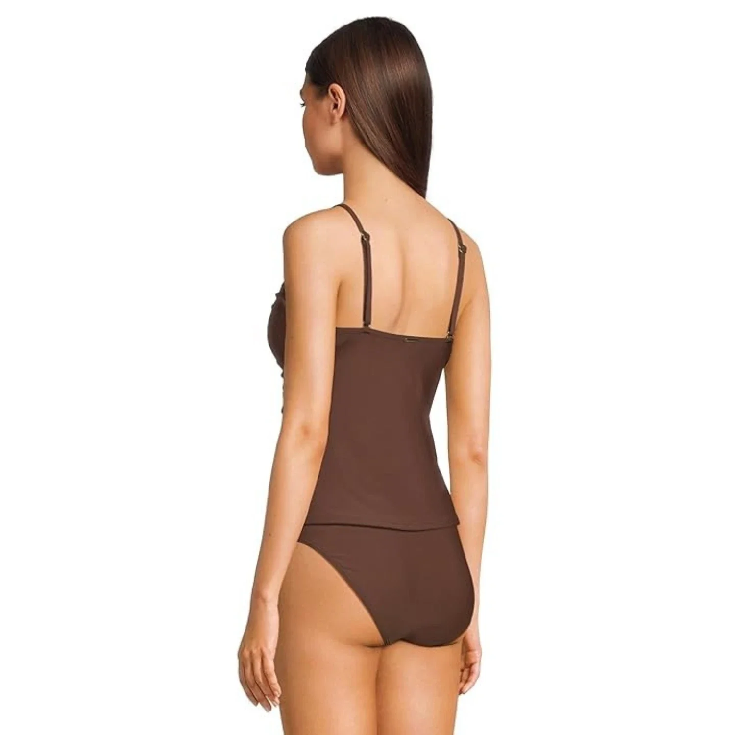 Sunsets Simone Tankini Women's Brown Crossback Stretch Swimwear DDR2721 - Image 4