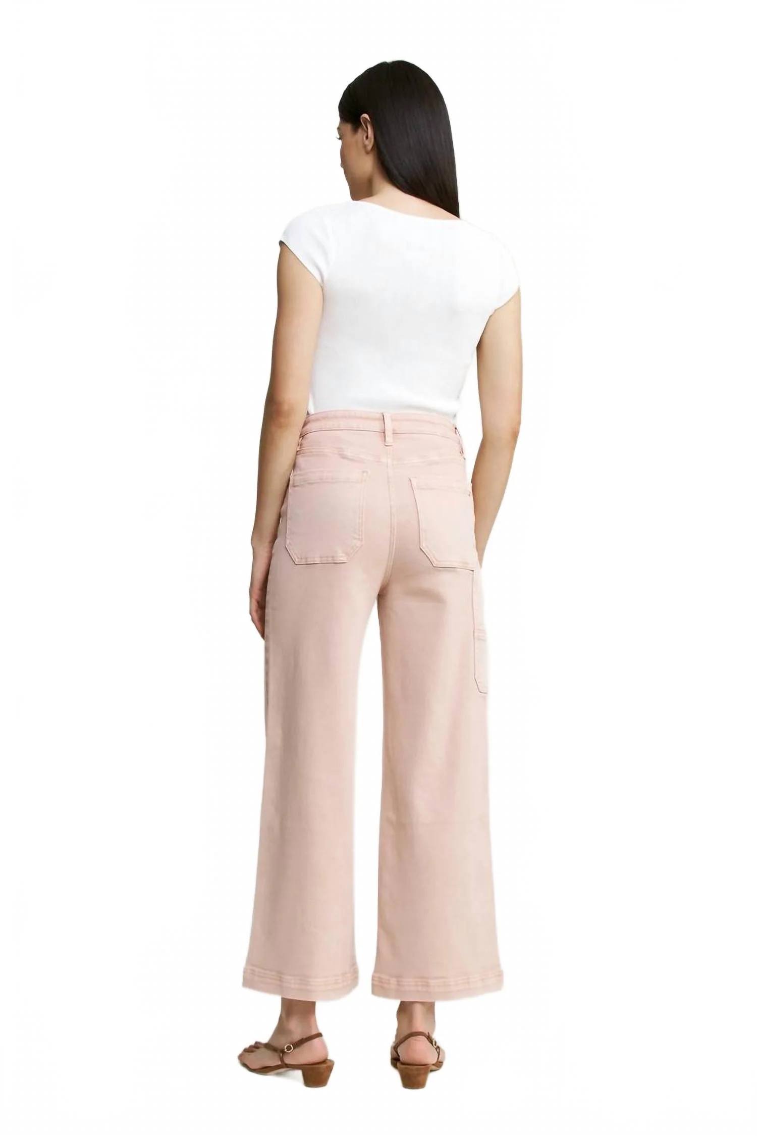 Super High Wide Cropped Utility Jeans In Mica - Image 3