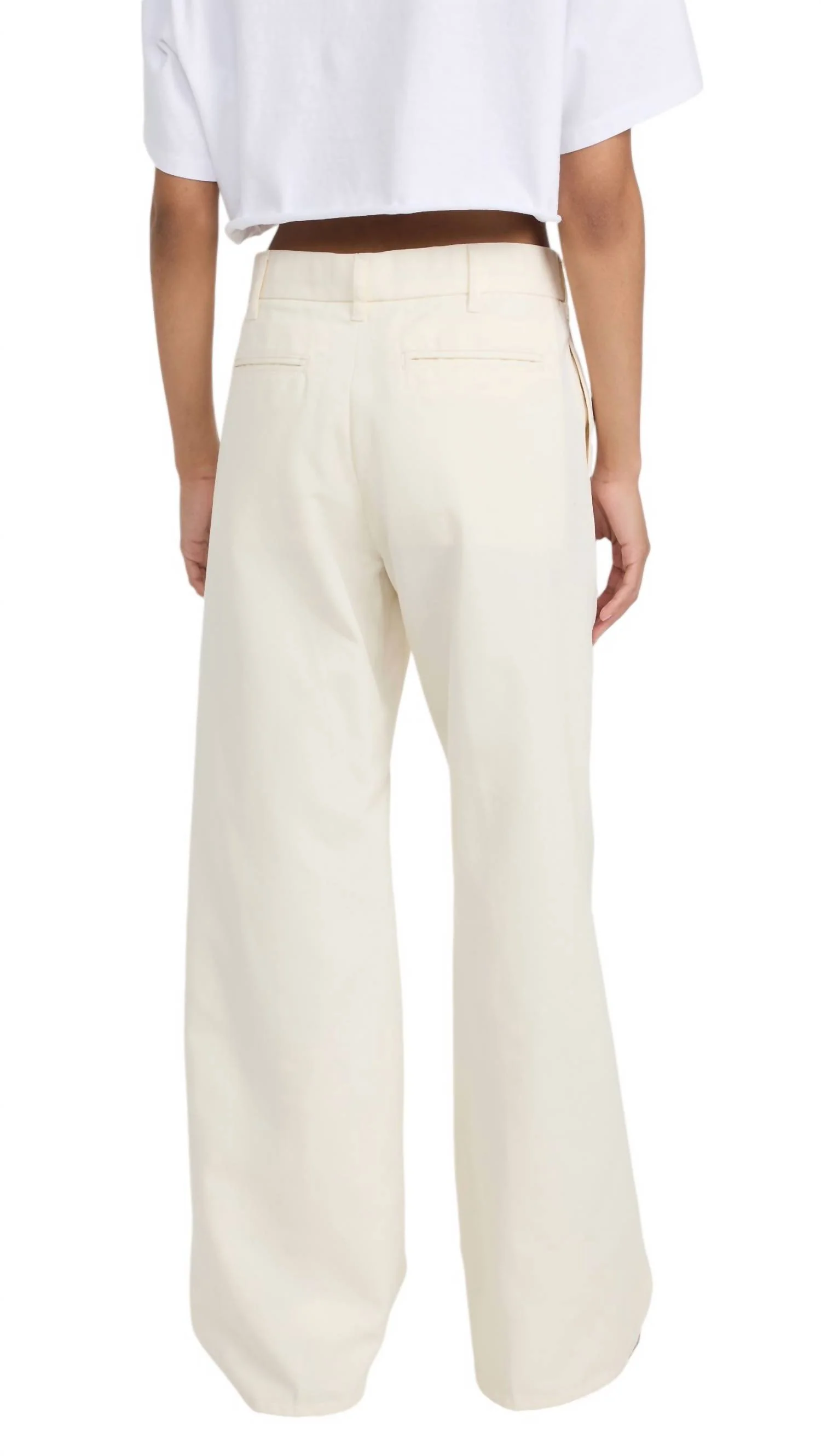 Super Wide Trouser In Ivory - Image 3