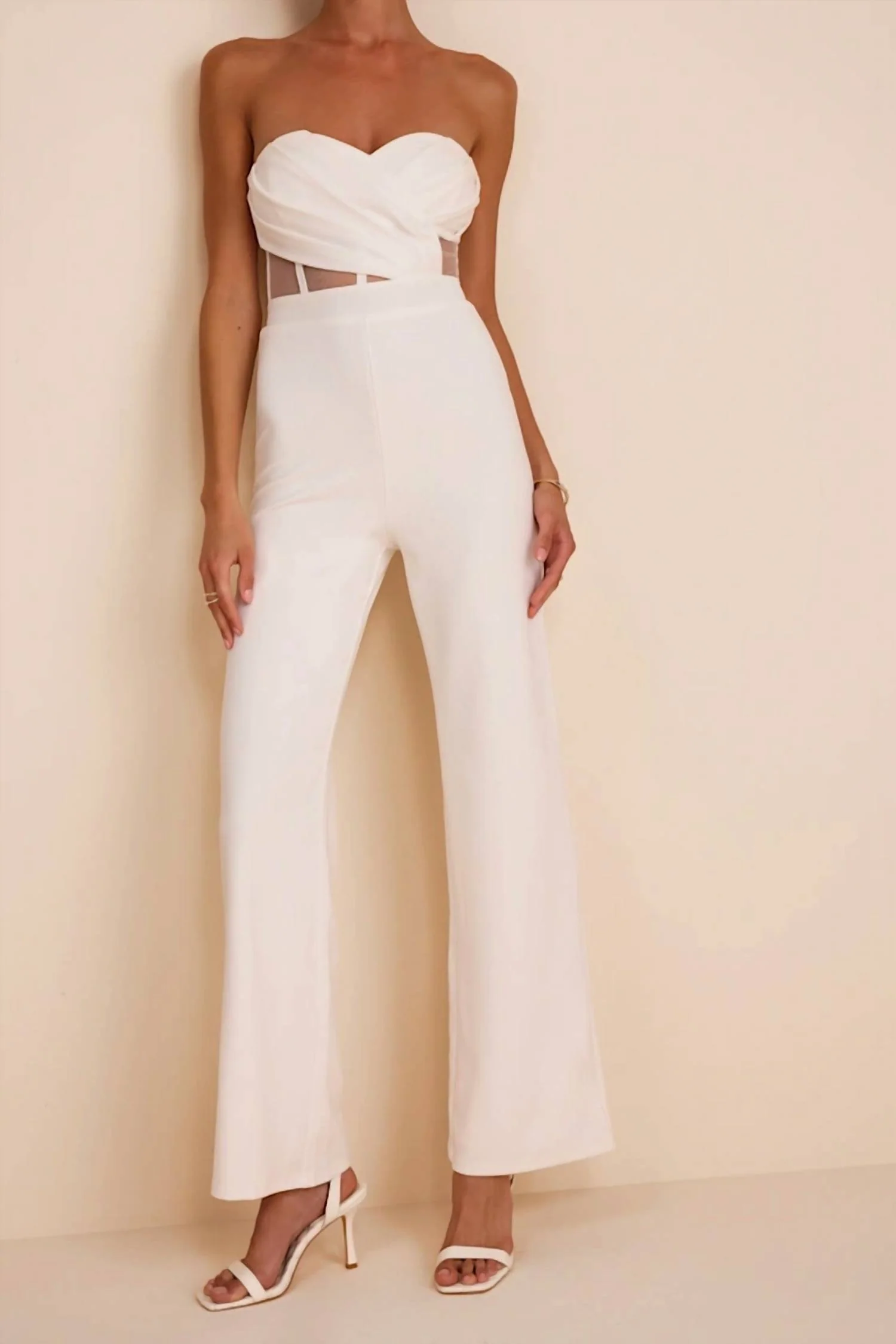 Surely Stunning Strapless Bustier Jumpsuit In Ivory - Image 4