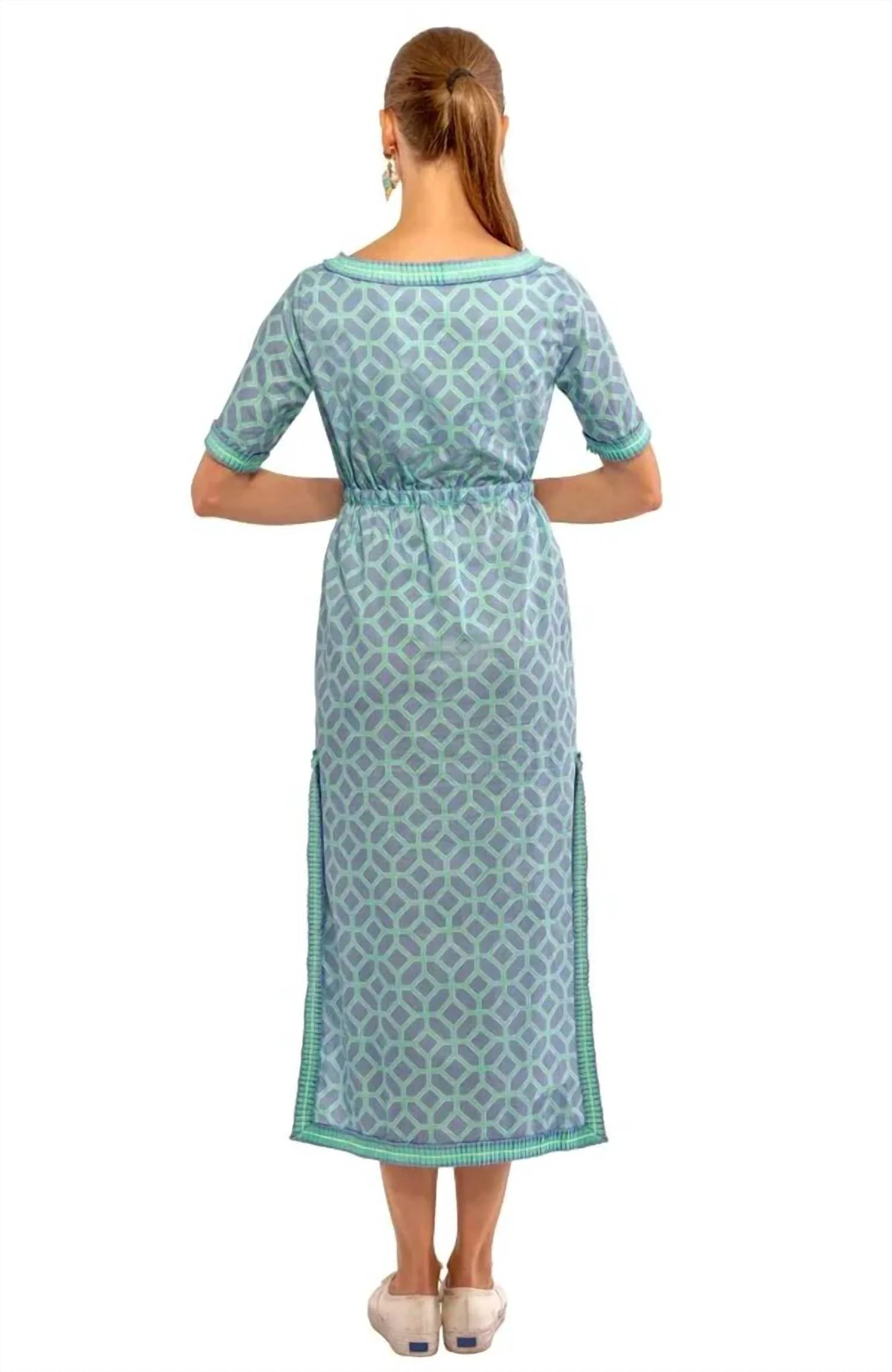 Surfs Up V Neck Dress In Periwinkle - Image 2