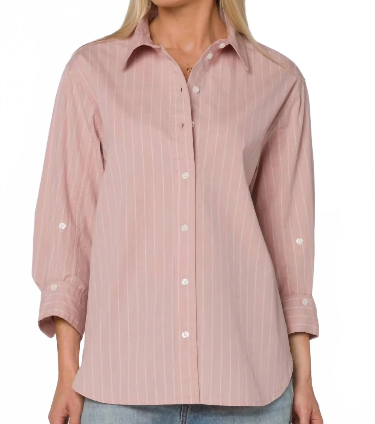 Suri Stripe Shirt In Mauve