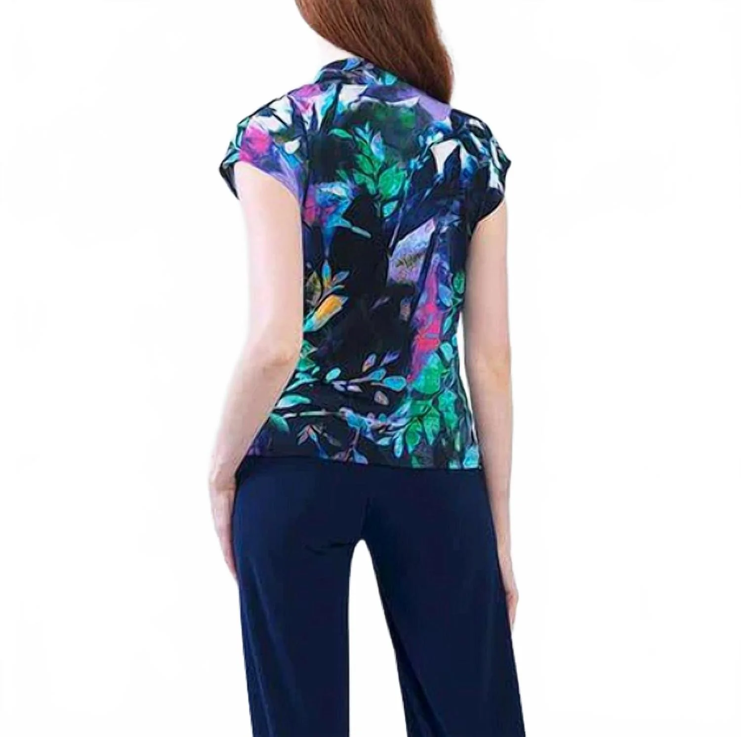 Surplice Crossover Top In Floral Dream Multi - Image 3