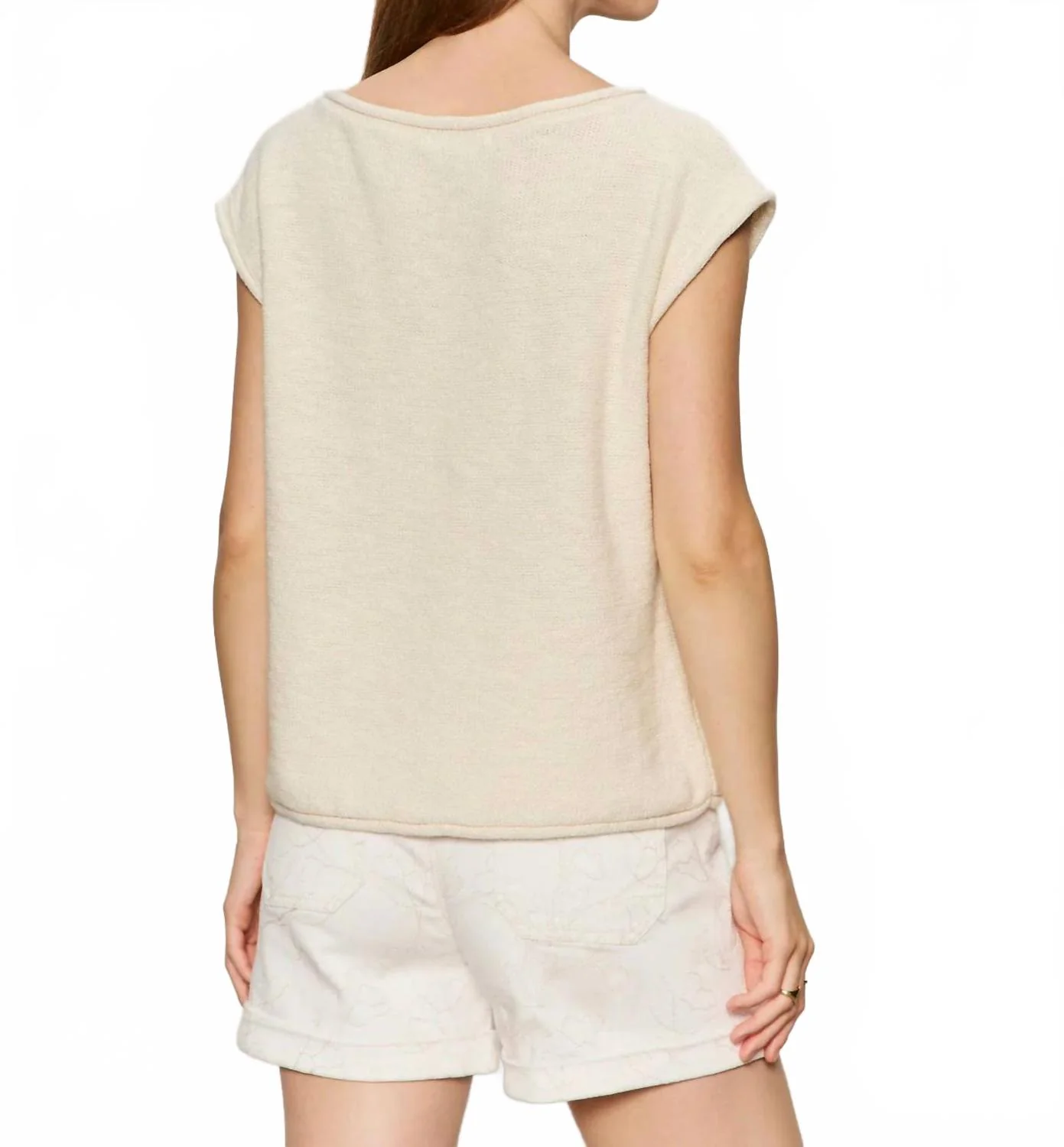 Sweater Tee In Beige - Image 3
