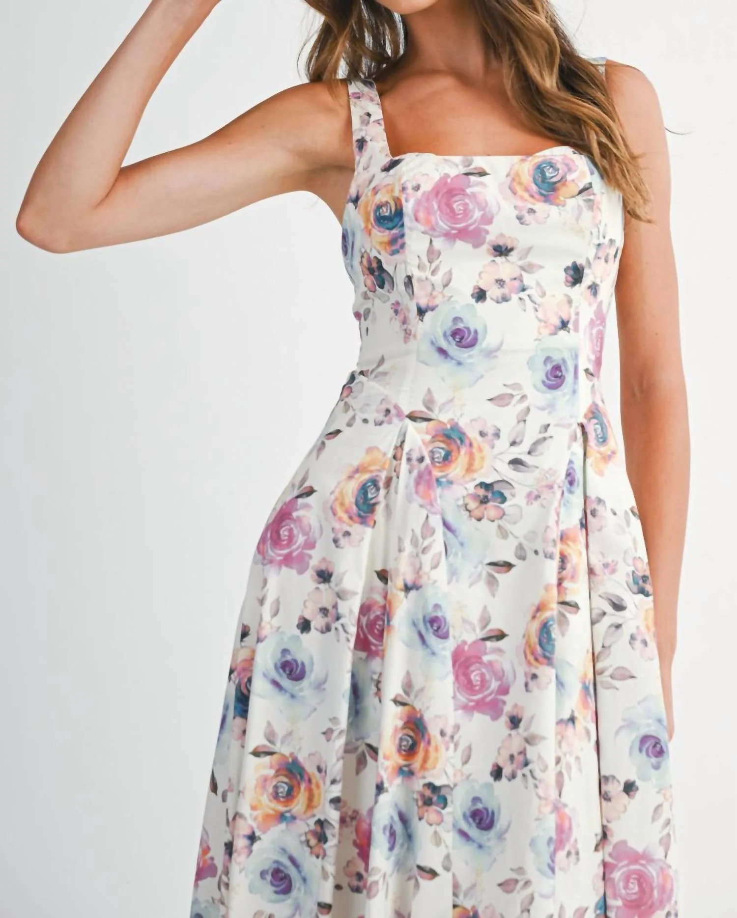 Sweet Dreams Floral Midi Dress In Multi - Image 3