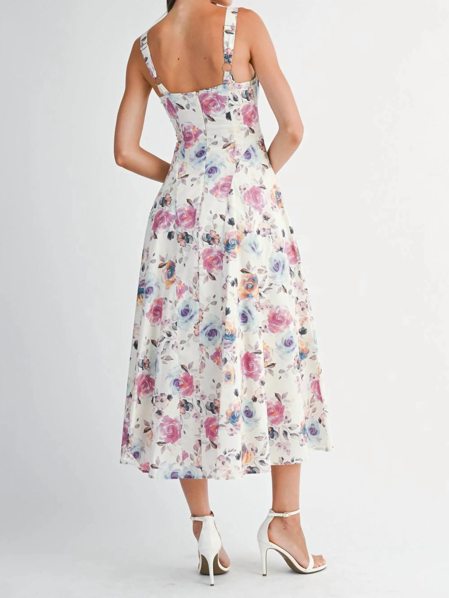 Sweet Dreams Floral Midi Dress In Multi - Image 4