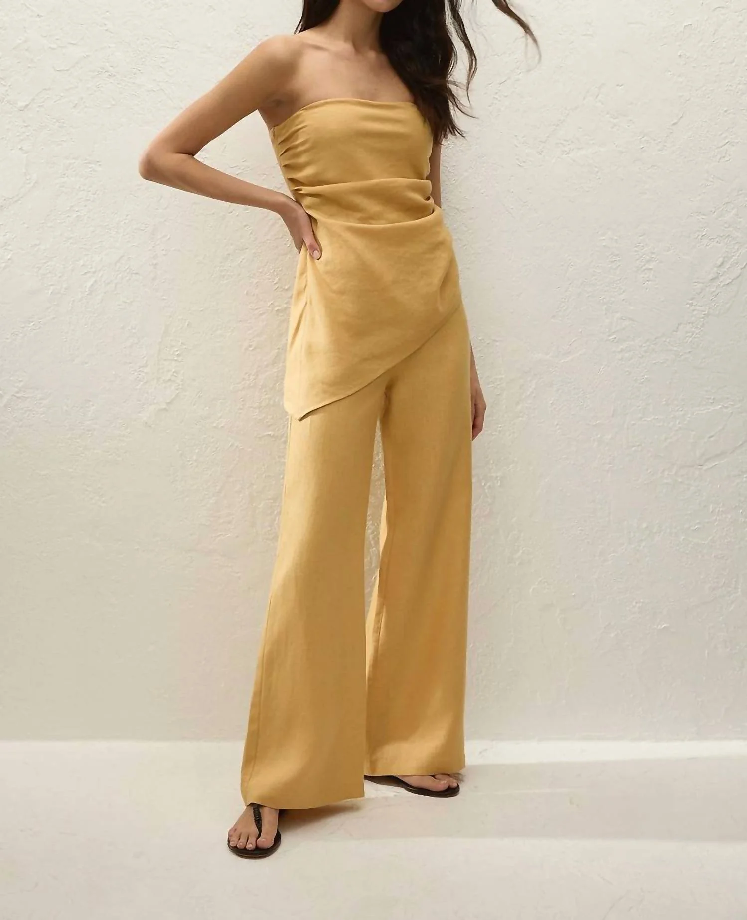 Syna Wide Leg Pants In Marigold - Image 2