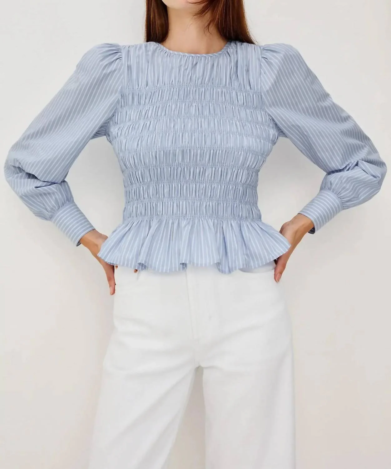 Tabi Top In Oxford White Stripe