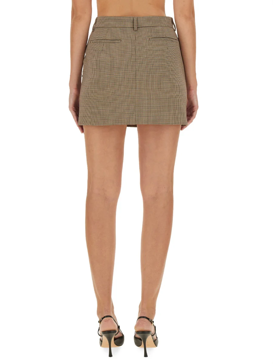 Tailored Mini Skirt With Subtle Checkered Pattern - Image 3