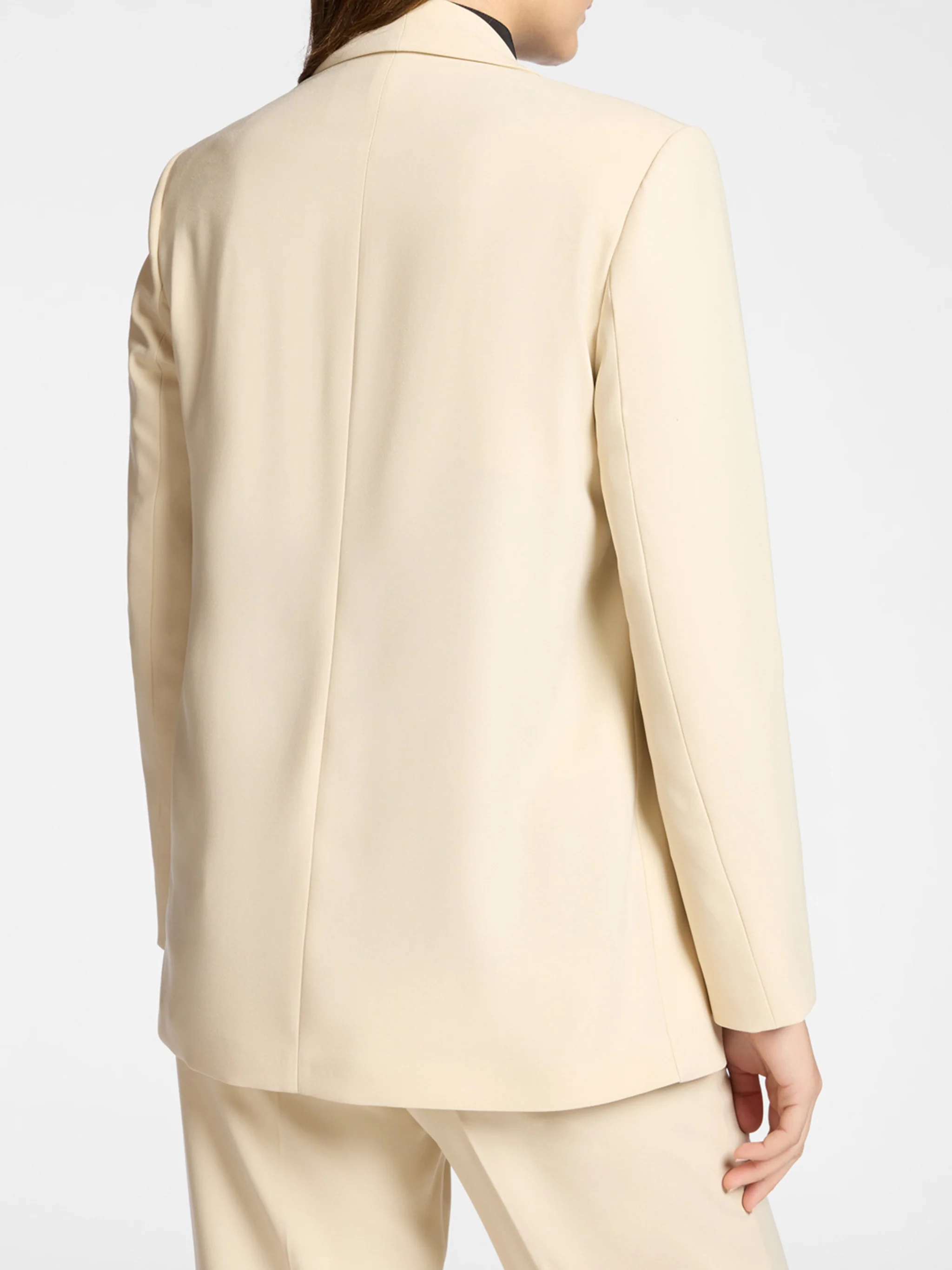 Tailored Open-Front Shawl Collar Black Blazer - Image 3