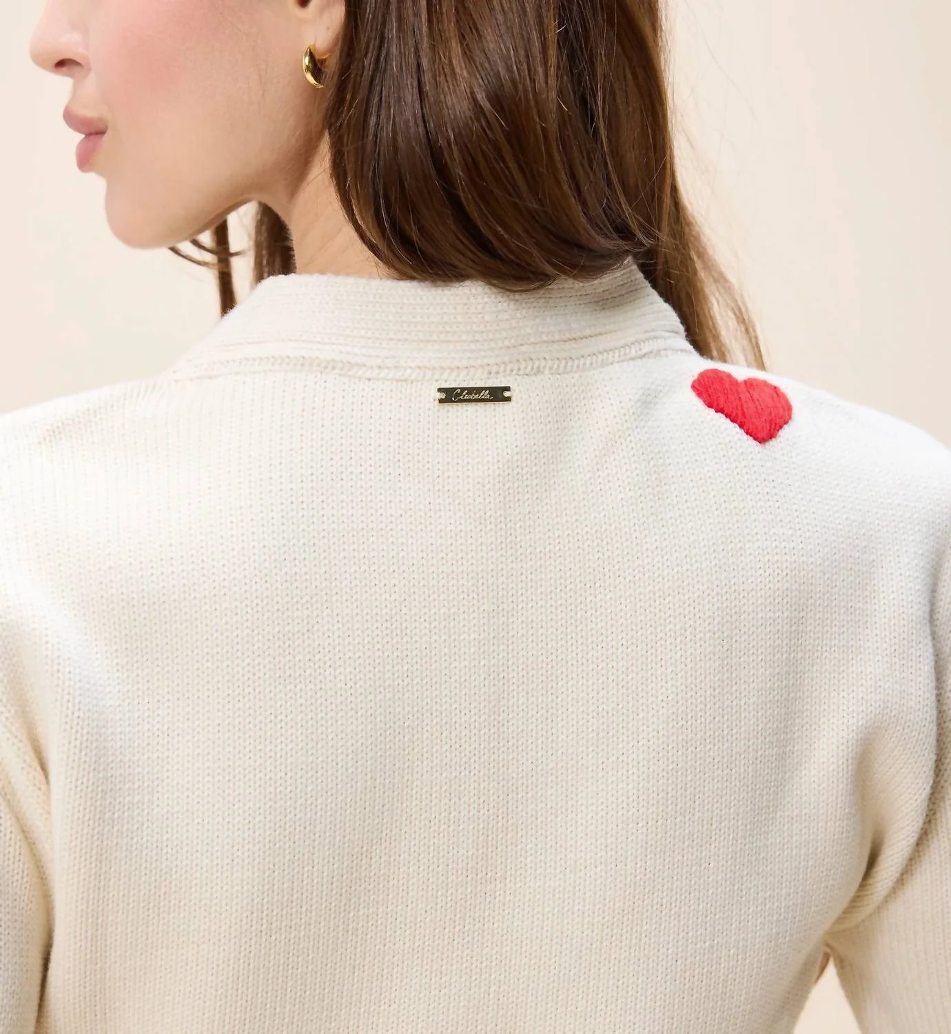 Tamsin Button Down Sweater In Ivory - Image 3
