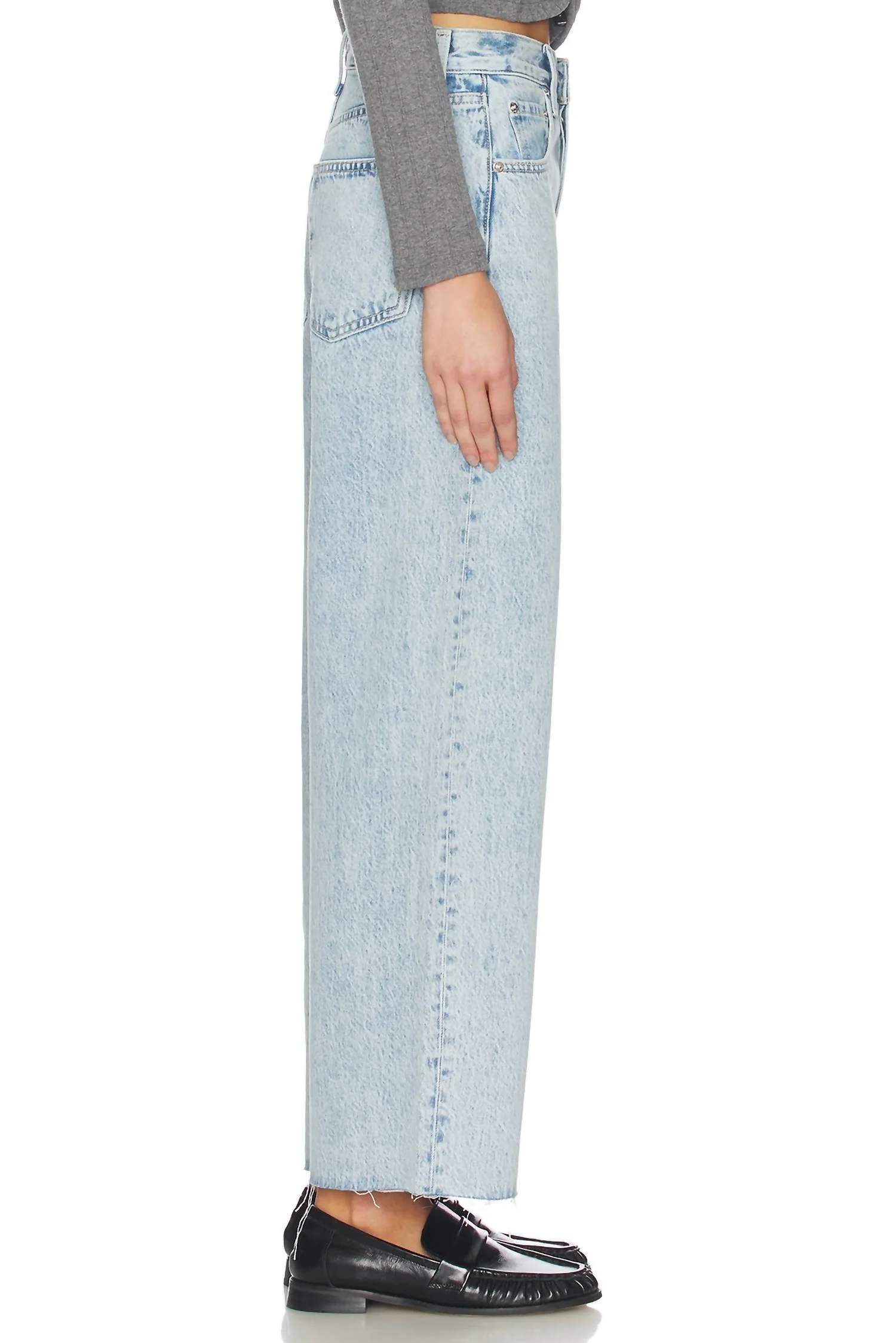 Tate Crop High Rise Bowed Wide Leg Jeans In Modena - Image 4