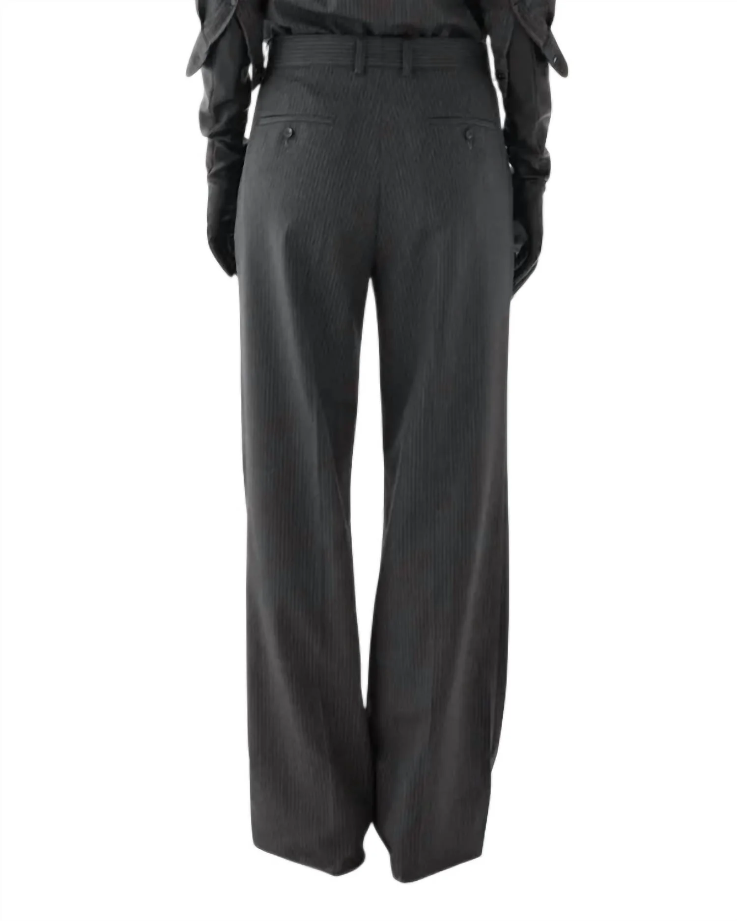 Taylor Straight Leg Trouser In Dark Grey Pinstripe - Image 2
