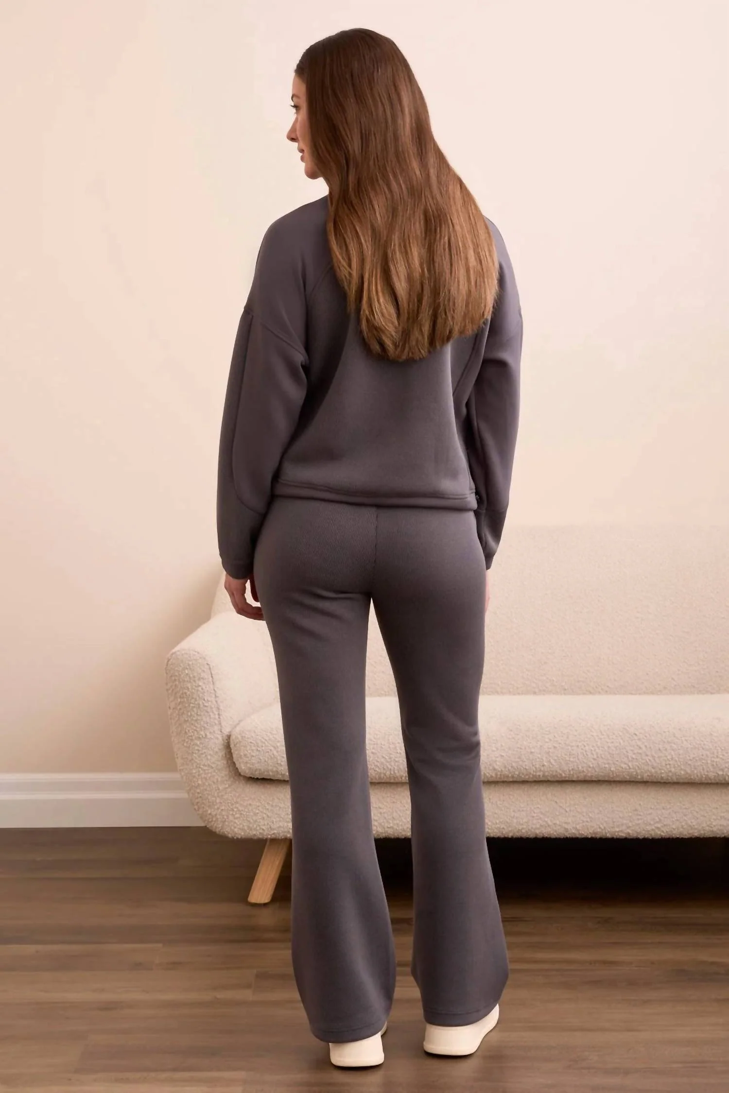 Techno Lux Zip Mock Neck Sweater In Charcoal - Image 3