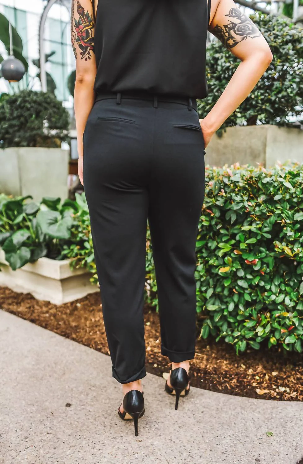 Tegan Paperbag Trousers In Black - Image 3