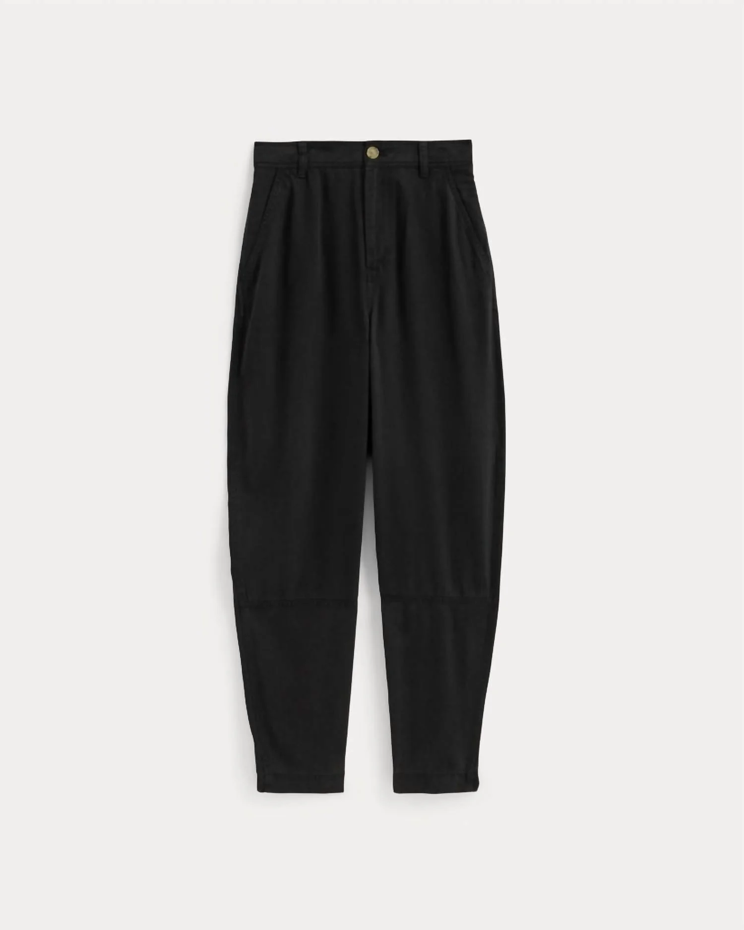 Tencel Relaxed Tapered Chino Pants In Black - Image 5
