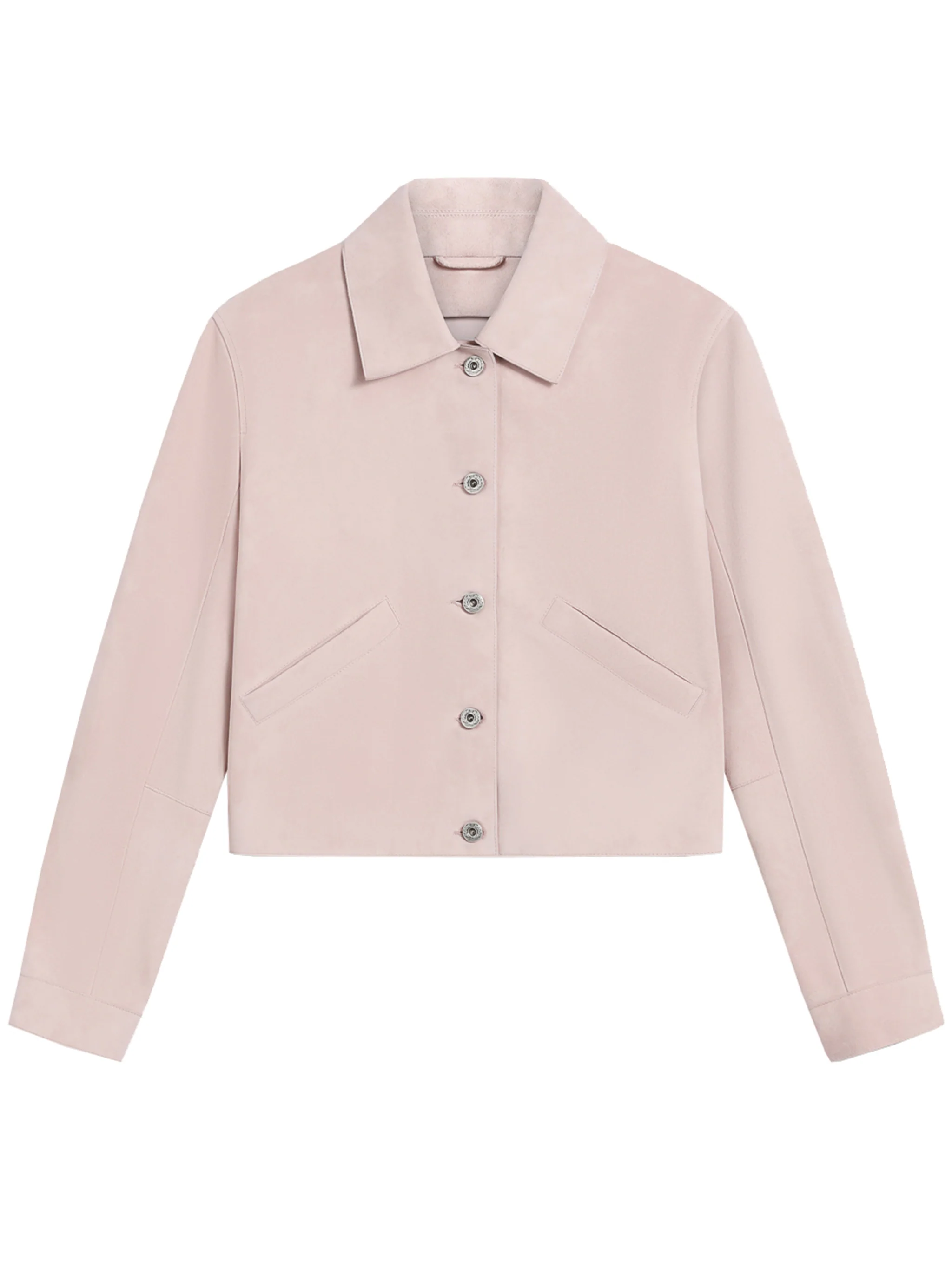 Teti Cropped Fabric Button-Down Jacket