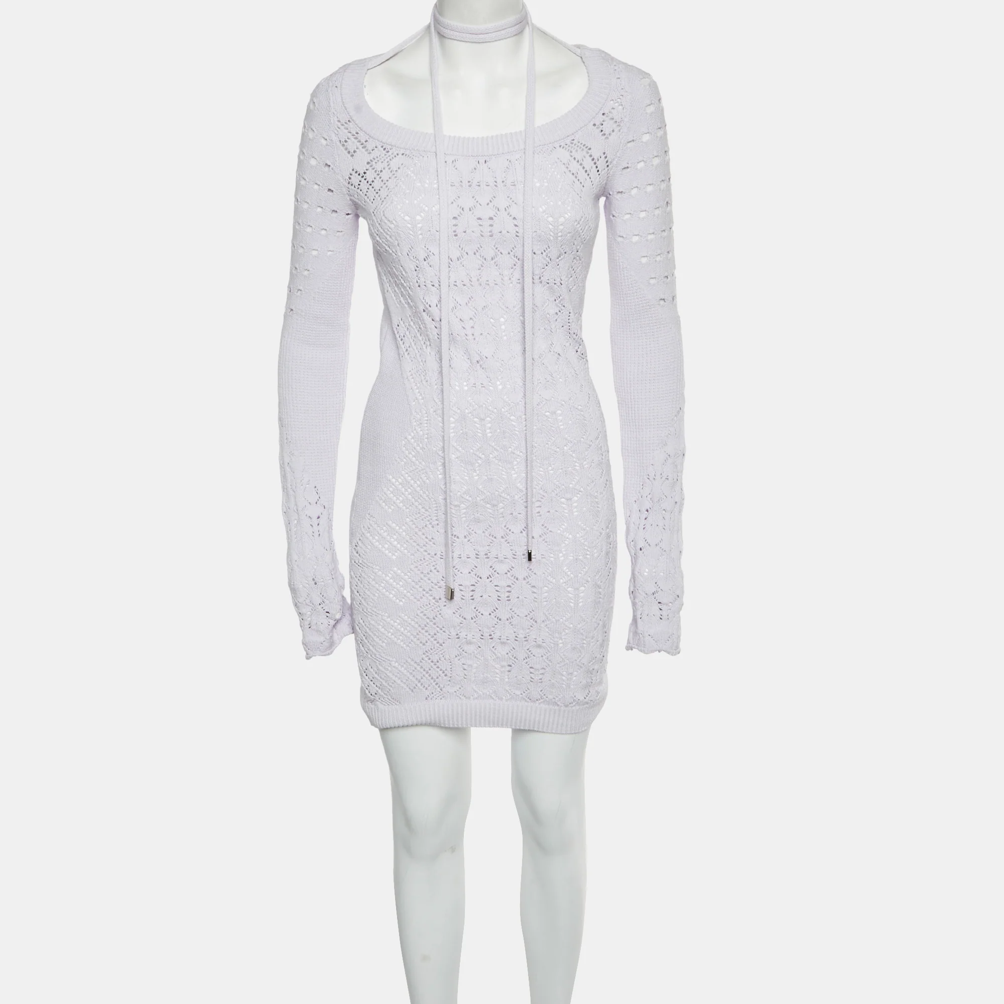 The Attico Purple Cotton Knit Taylor Dress - Image 2