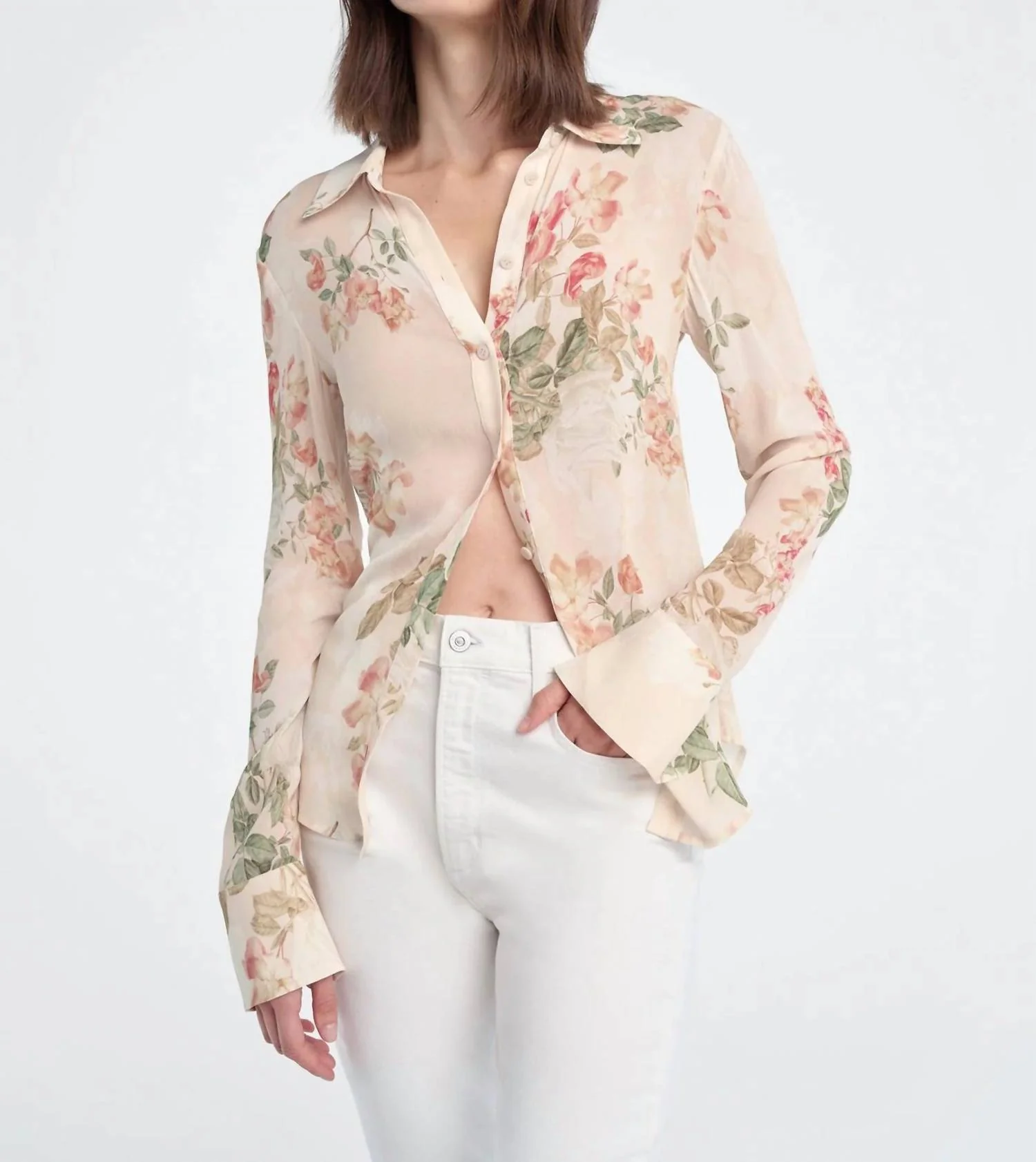 The Bailey Blouse In Light Peach Rose
