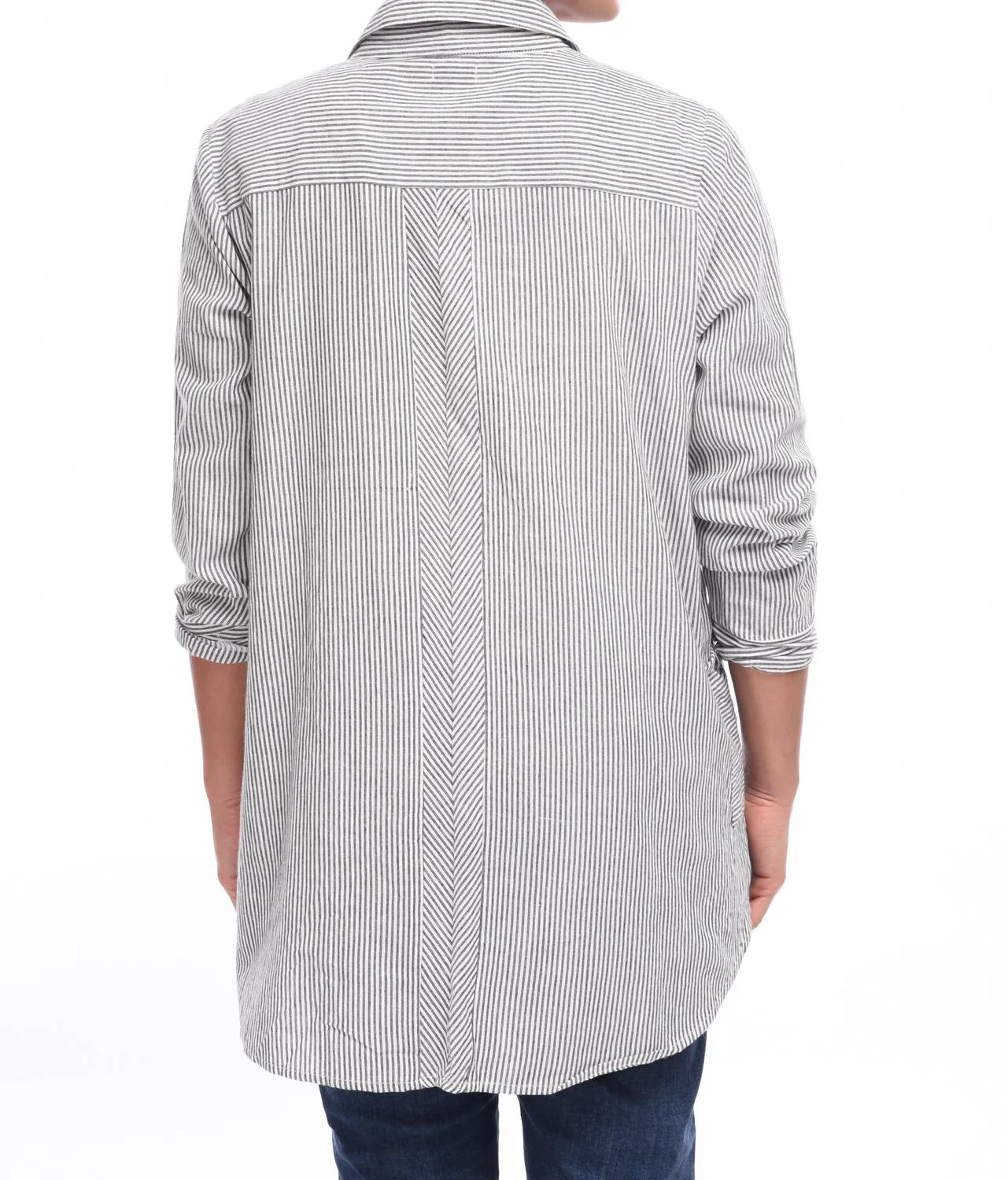 The Brenna Tunic Top In Ticking - Image 3