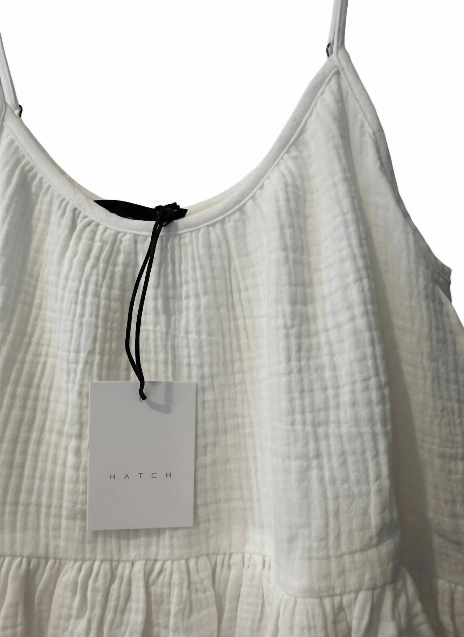 The Elodie Cotton Gauze Mini Dress In White - Image 3