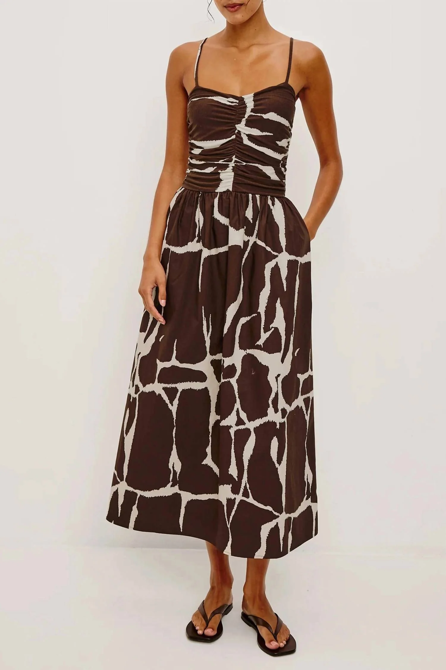 The Fisher Dress In Brown