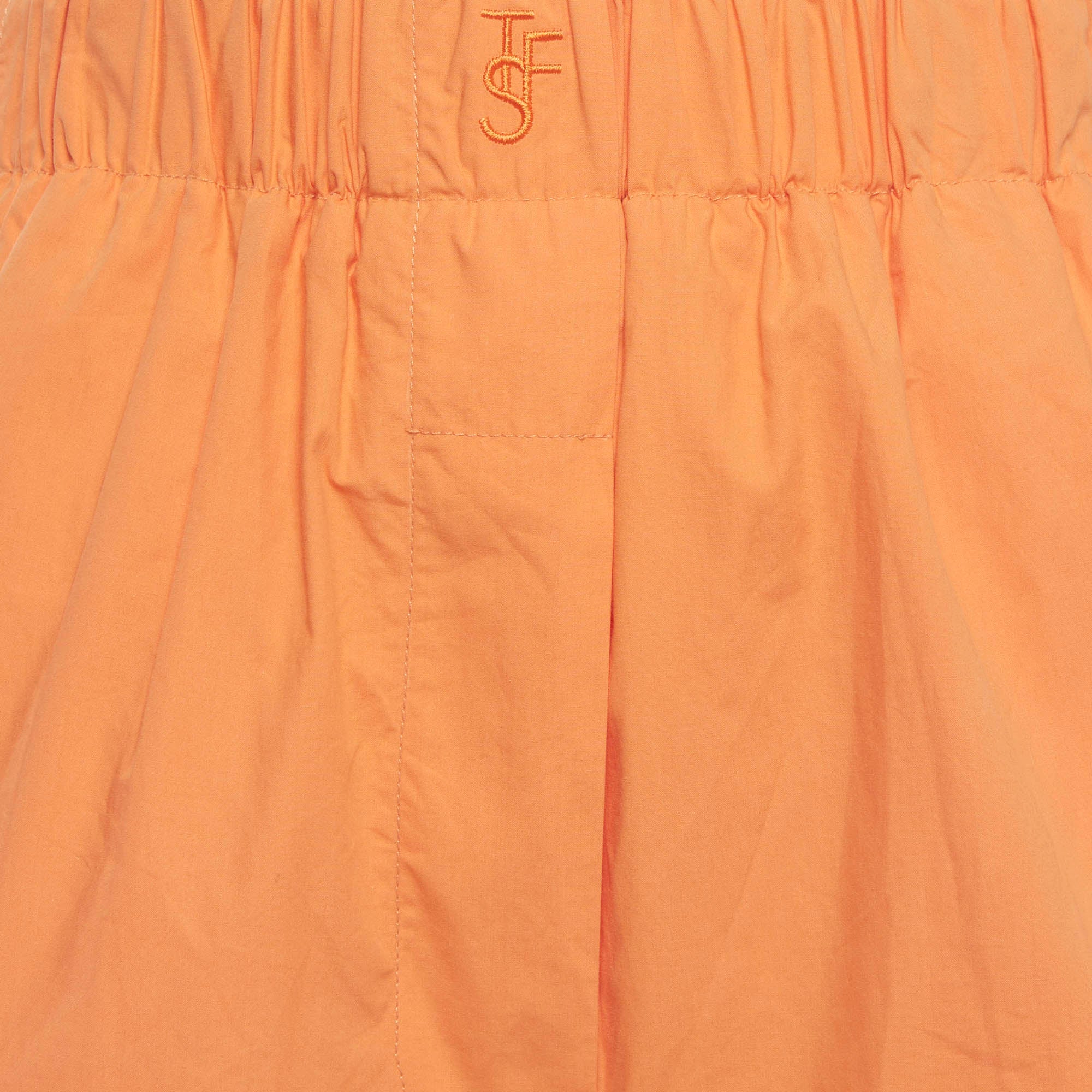 The Frankie Shop Orange Cotton Poplin Lui Boxer Shorts - Image 4