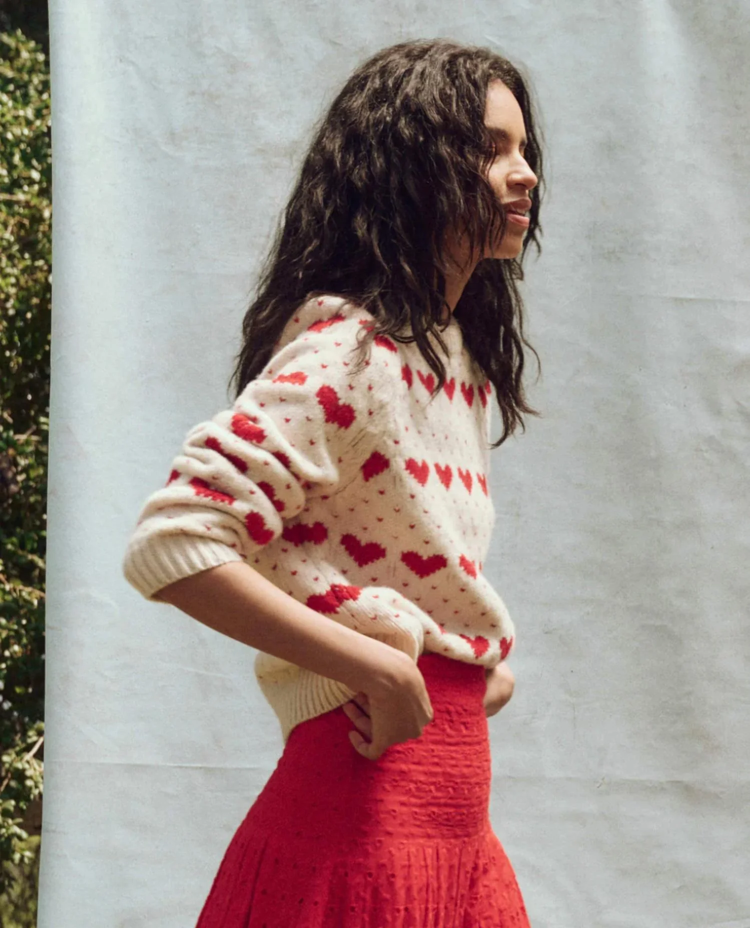 The Heart Crew Sweater In Red - Image 2