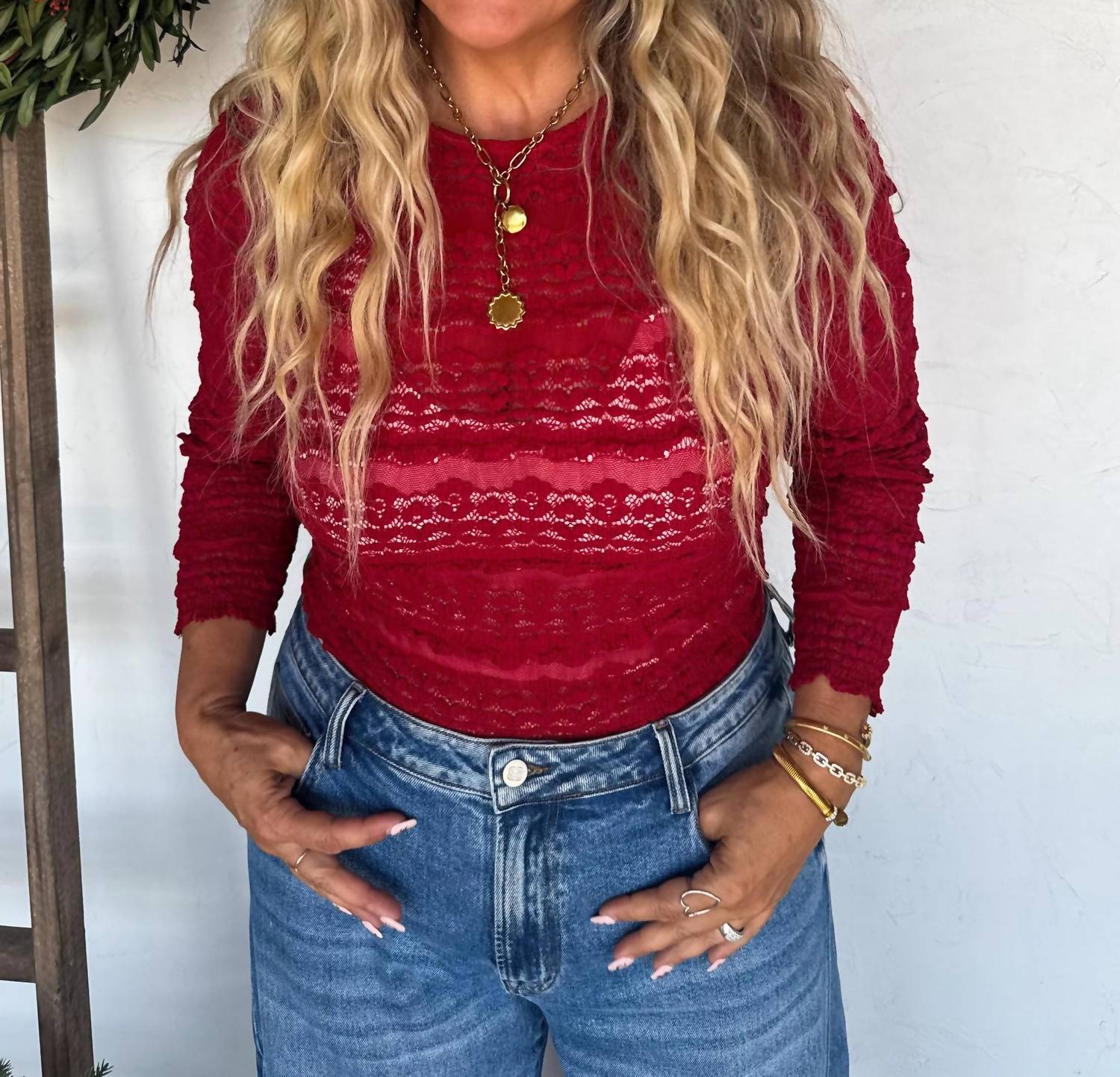 The Landry Top In Burgundy - Image 2