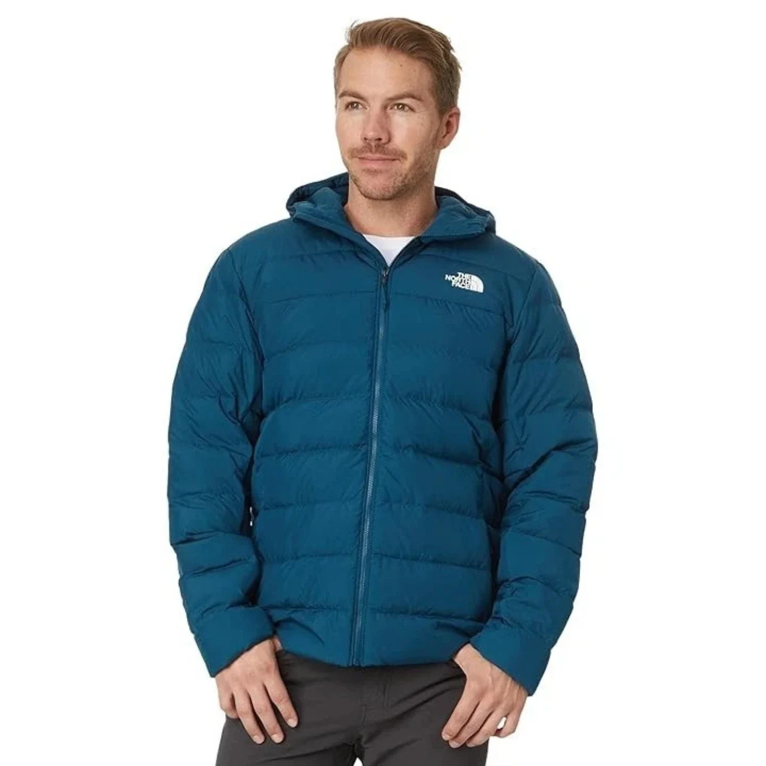 The North Face Aconcagua 3 Puffer Jacket Men's Blue Hooded Long Sleeve KFC580