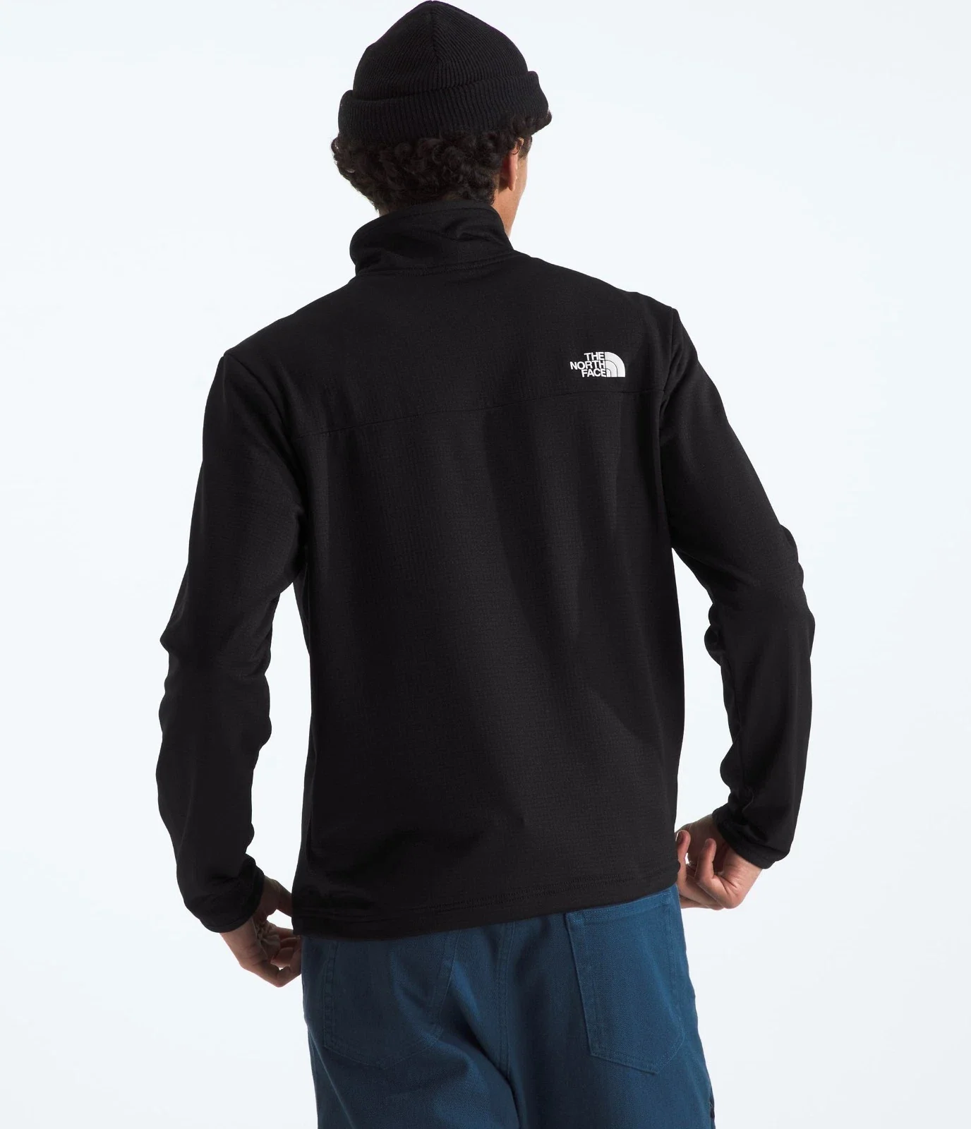 The North Face Cedar Trail Grid Jacket Men's Black Fleece 1/4 Zip DDR2822 - Image 2