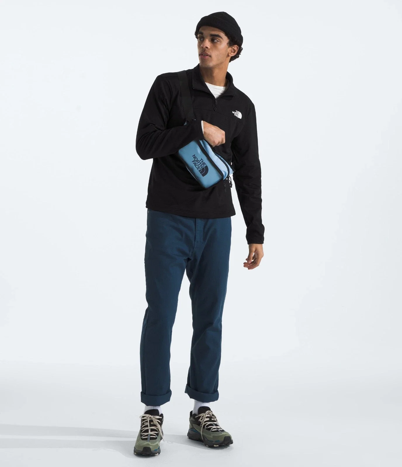 The North Face Cedar Trail Grid Jacket Men's Black Fleece 1/4 Zip DDR2822 - Image 3