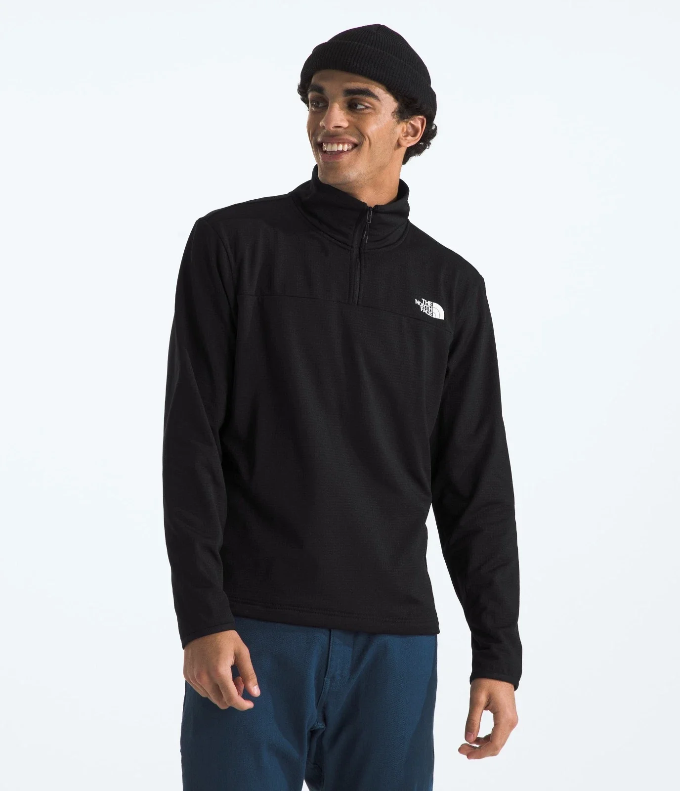 The North Face Cedar Trail Grid Jacket Men's Black Fleece 1/4 Zip DDR2822 - Image 4