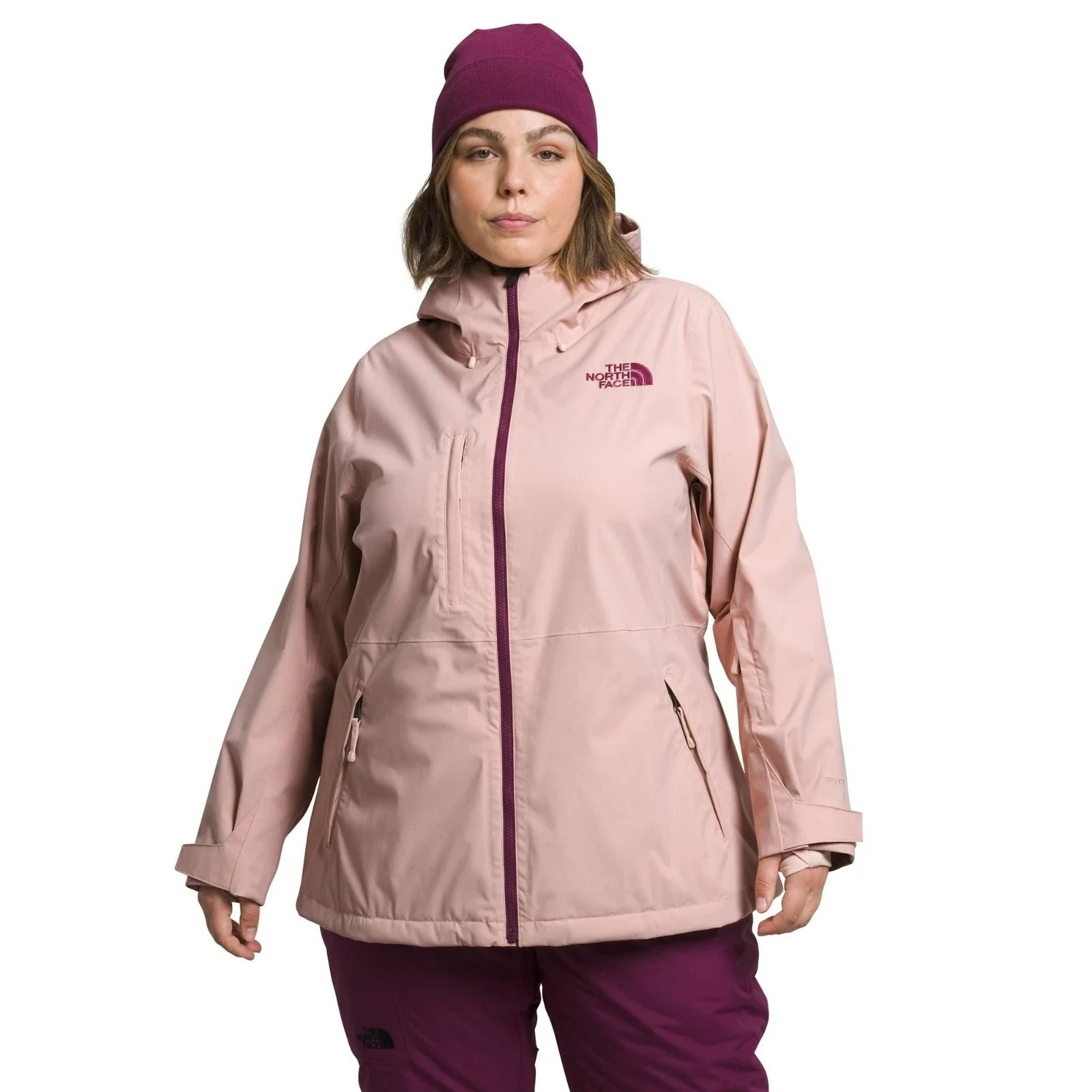 The North Face Freedom Jacket Womens Plus Pink Stretch Hooded Full Zip KFC601 - Image 3